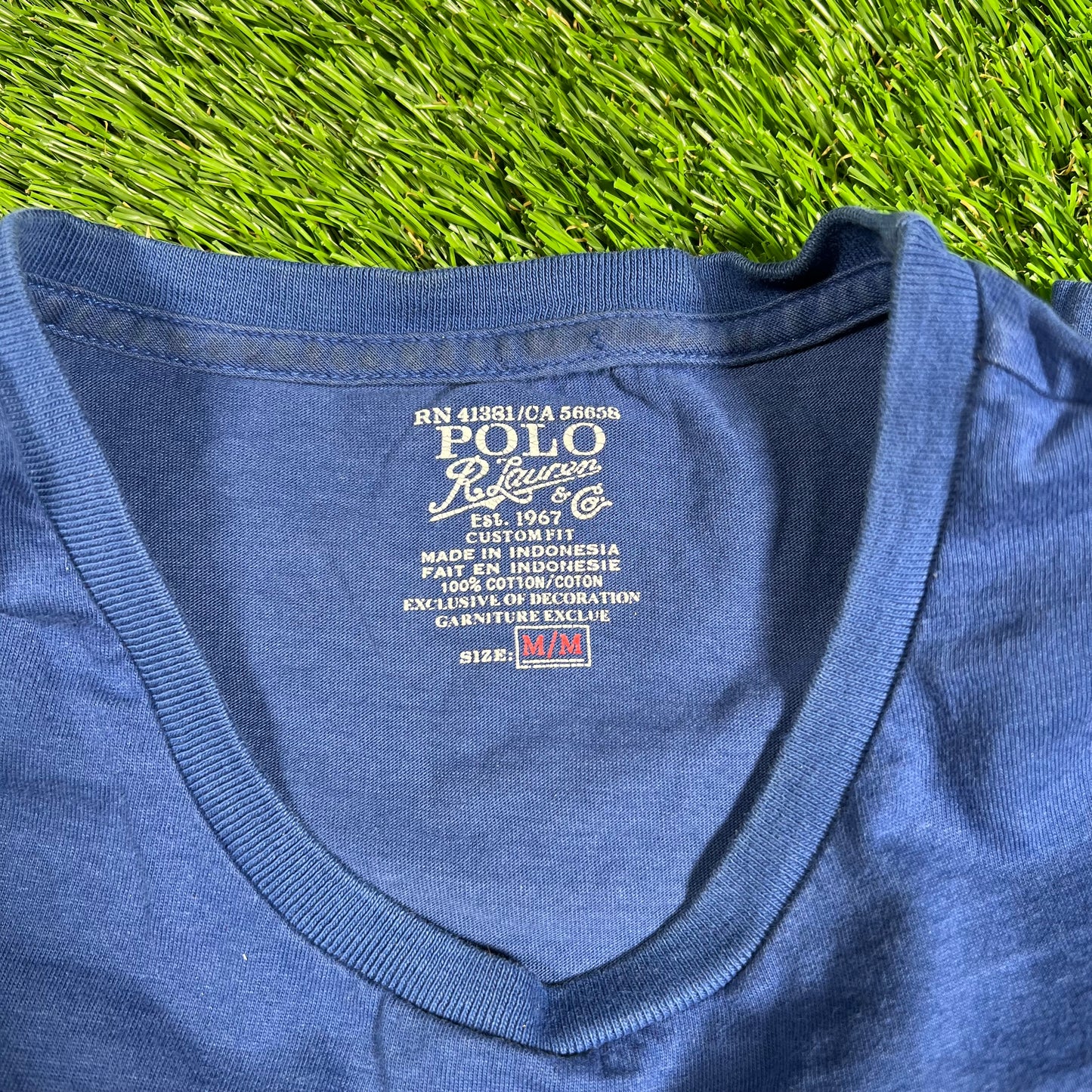 Polo Ralph Lauren Blue/Yellow Horse Tee Siuze Medium USED v18237