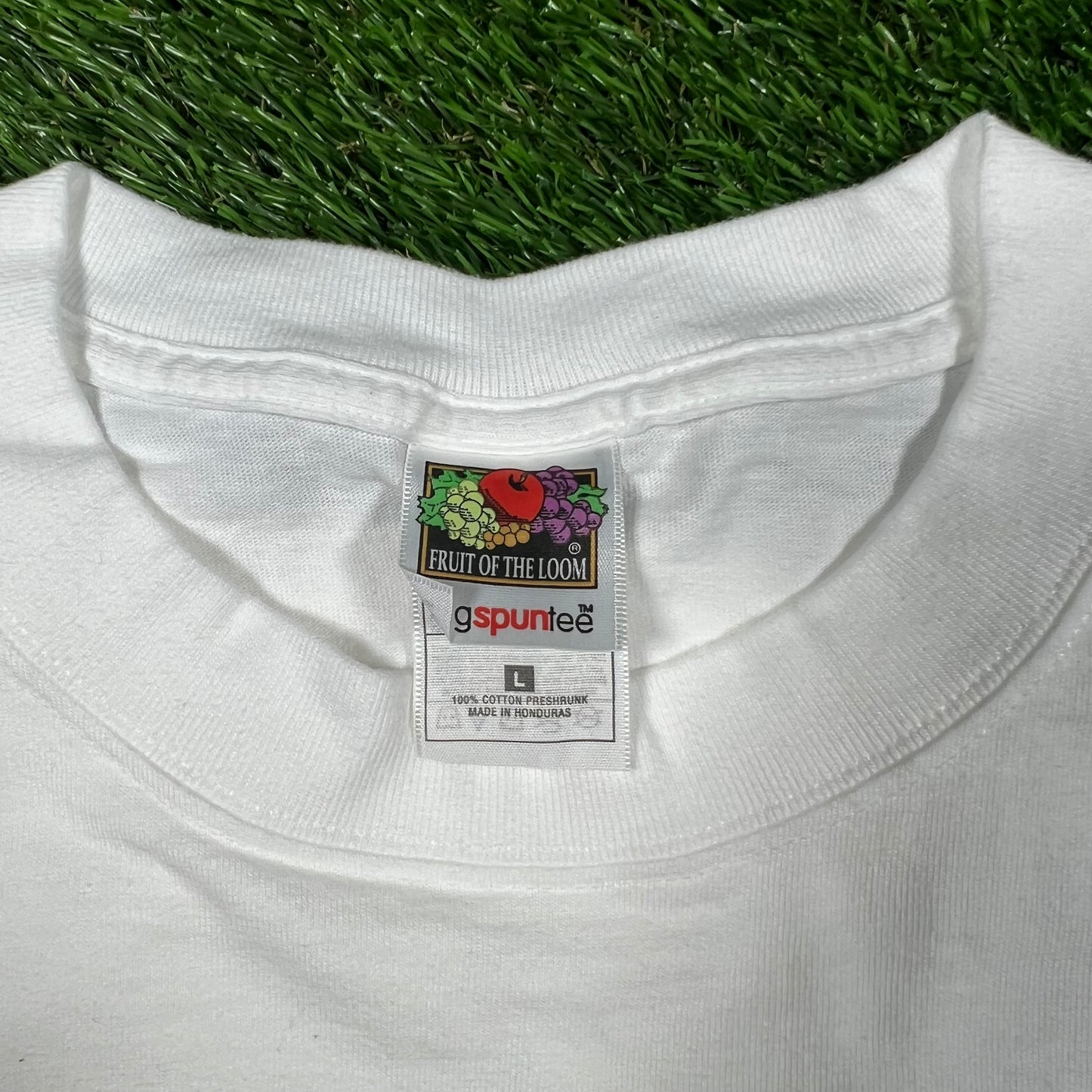 Y2K Osama You Can Run But Cant Hide White Tee Size Large USED v16750
