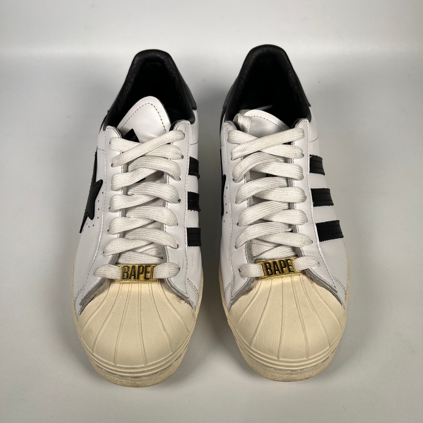 Adidas x Bape Superstar 80s White Black (2021) Size 7.5 USED s17838