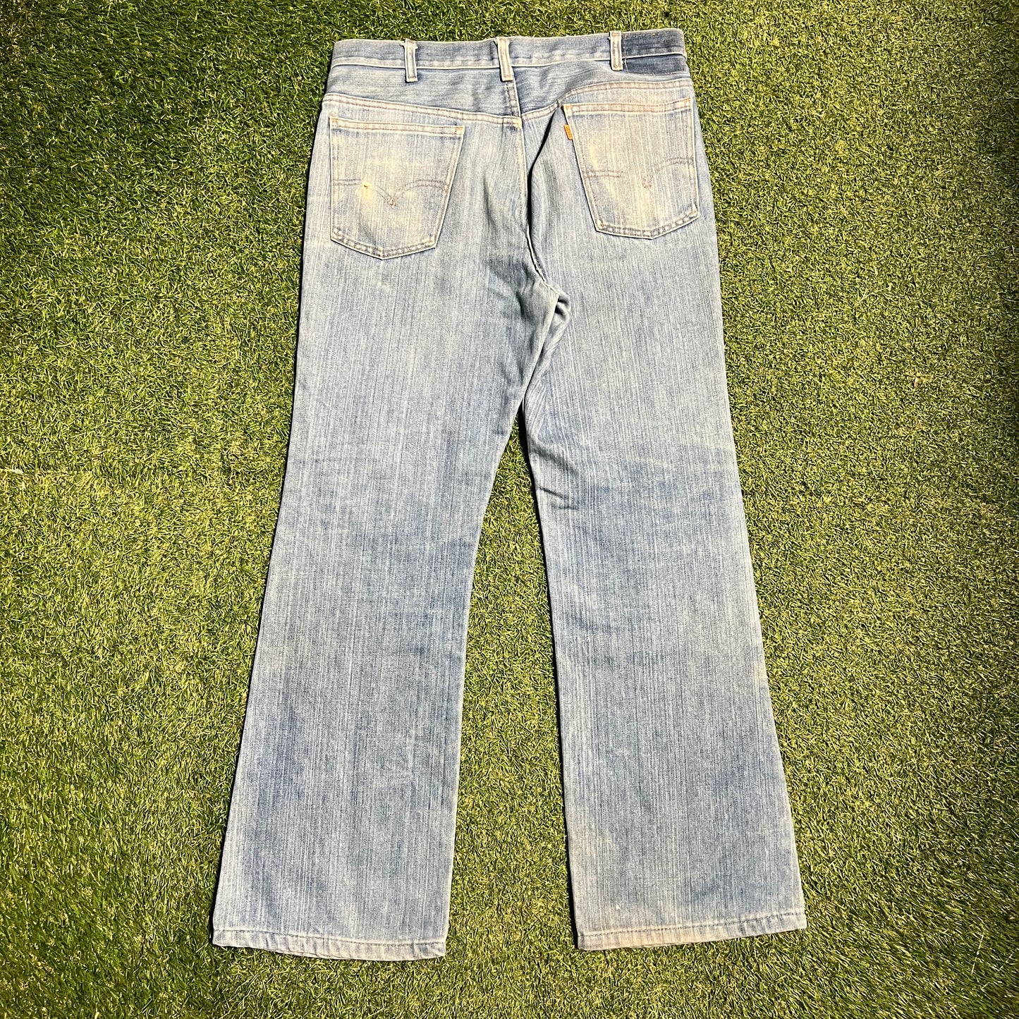 Levis 70s Big E Orange Tab Blue Jeans Size 34x29 USED v15891