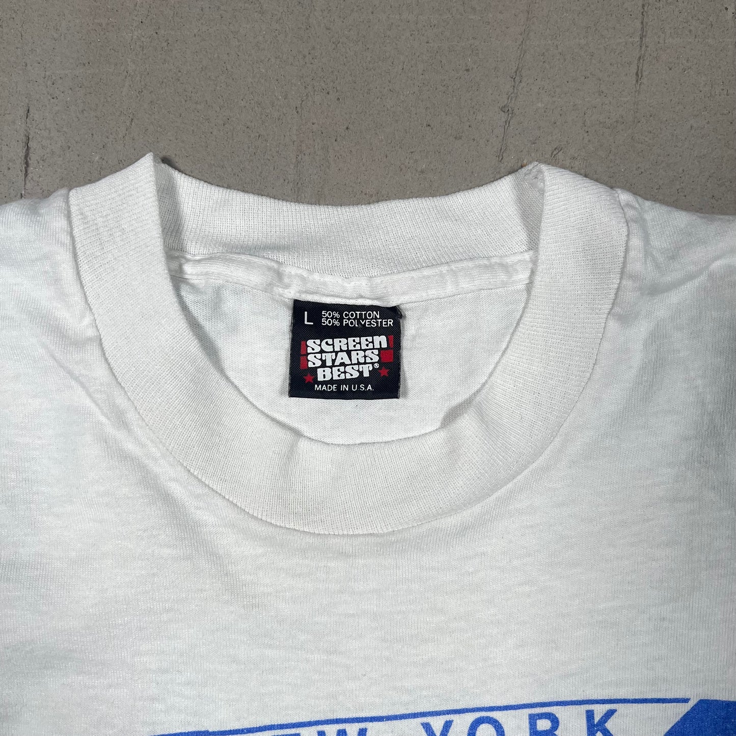 1987 New York Giants "Touchdown Club" White Tee Size Large USED v18973