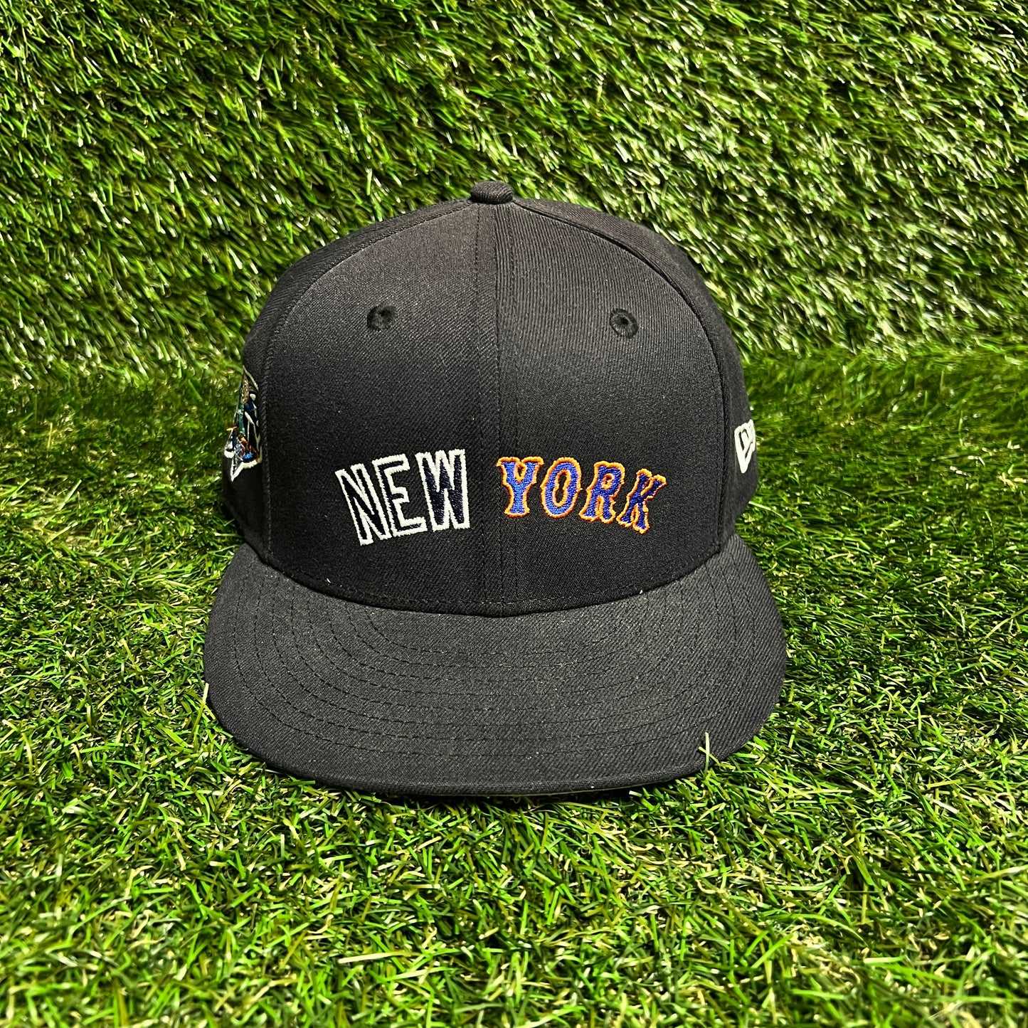 New Era Yankees Mets Unity Black Hat Size 7 1/2 USED v16016