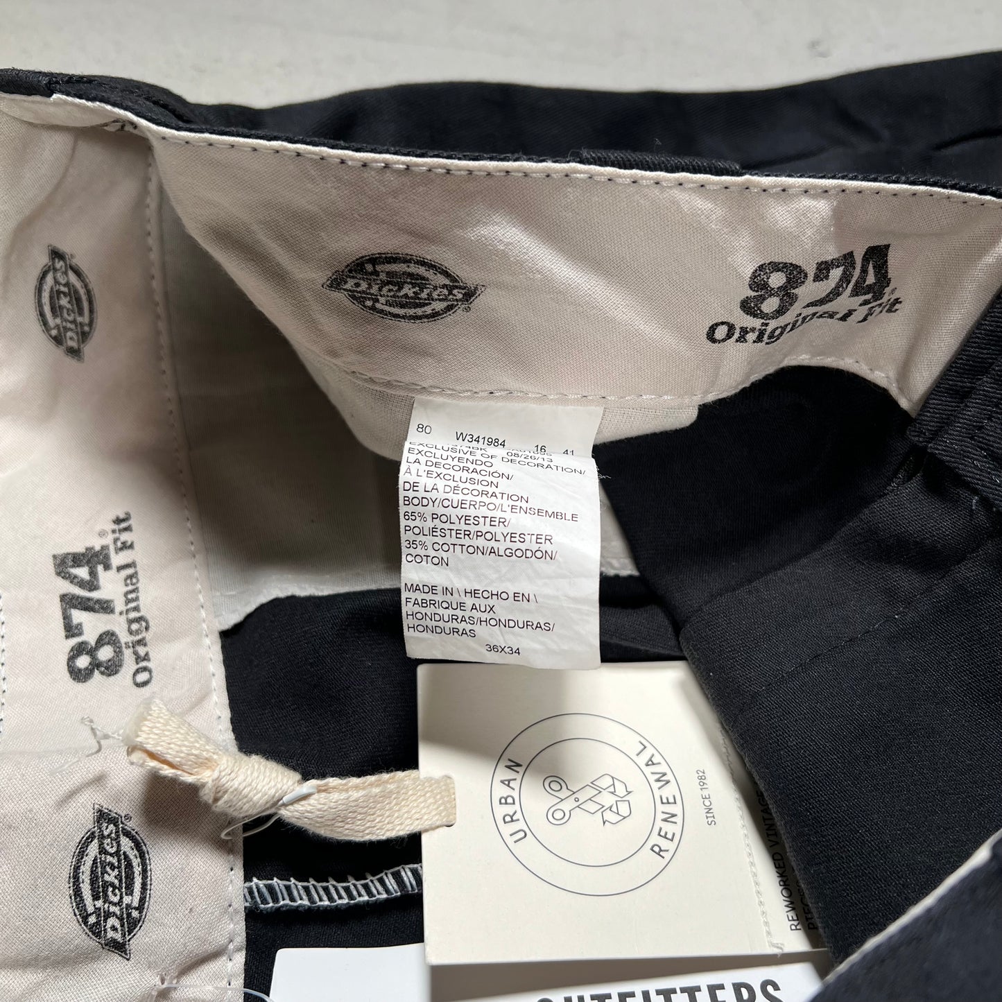 Y2K Dickies Raw Hem Black Workwear Shorts Size 36 NEW v19097
