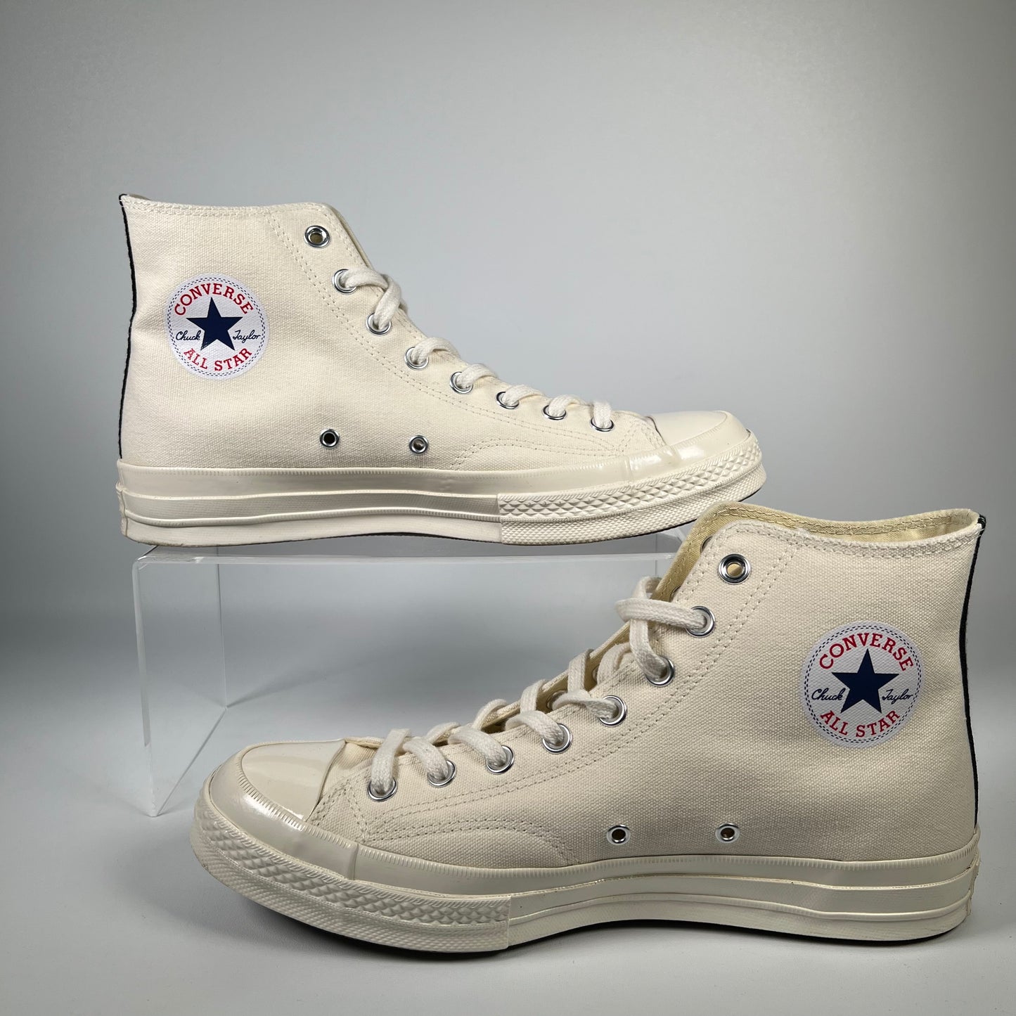 Converse CDG White High Size 10 USED s18069
