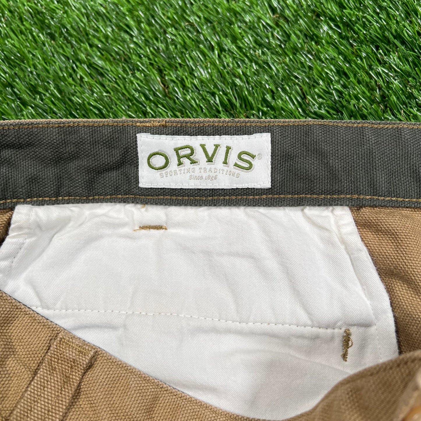 Y2K Orvis Workwear Canvas Brown Pants Size 46 USED v18044