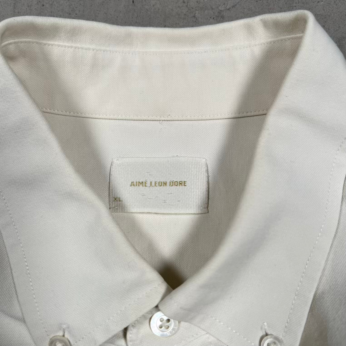 Aime Leon Dore White Button Up Size XL USED x18389