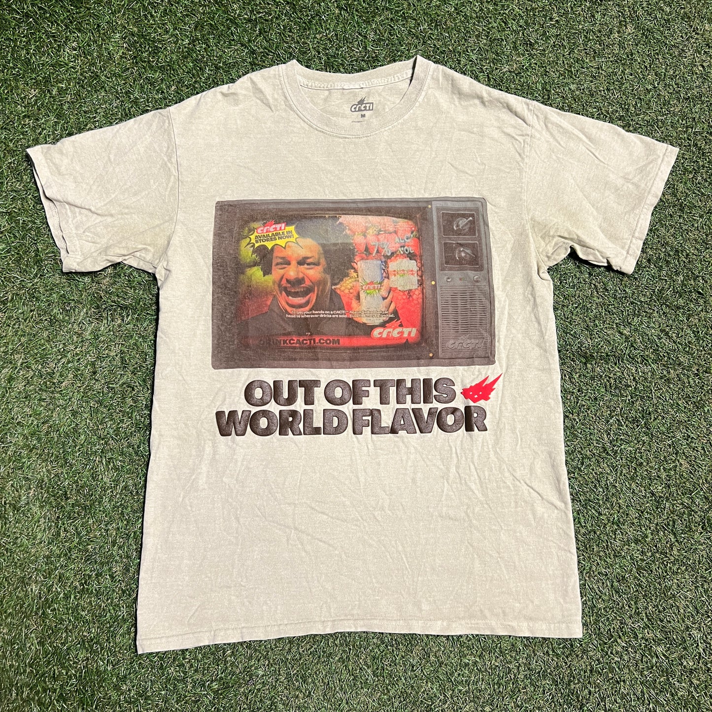 Travis Scott Cacti Eric Andre TV Pale Green Tee Size Medium USED x13624