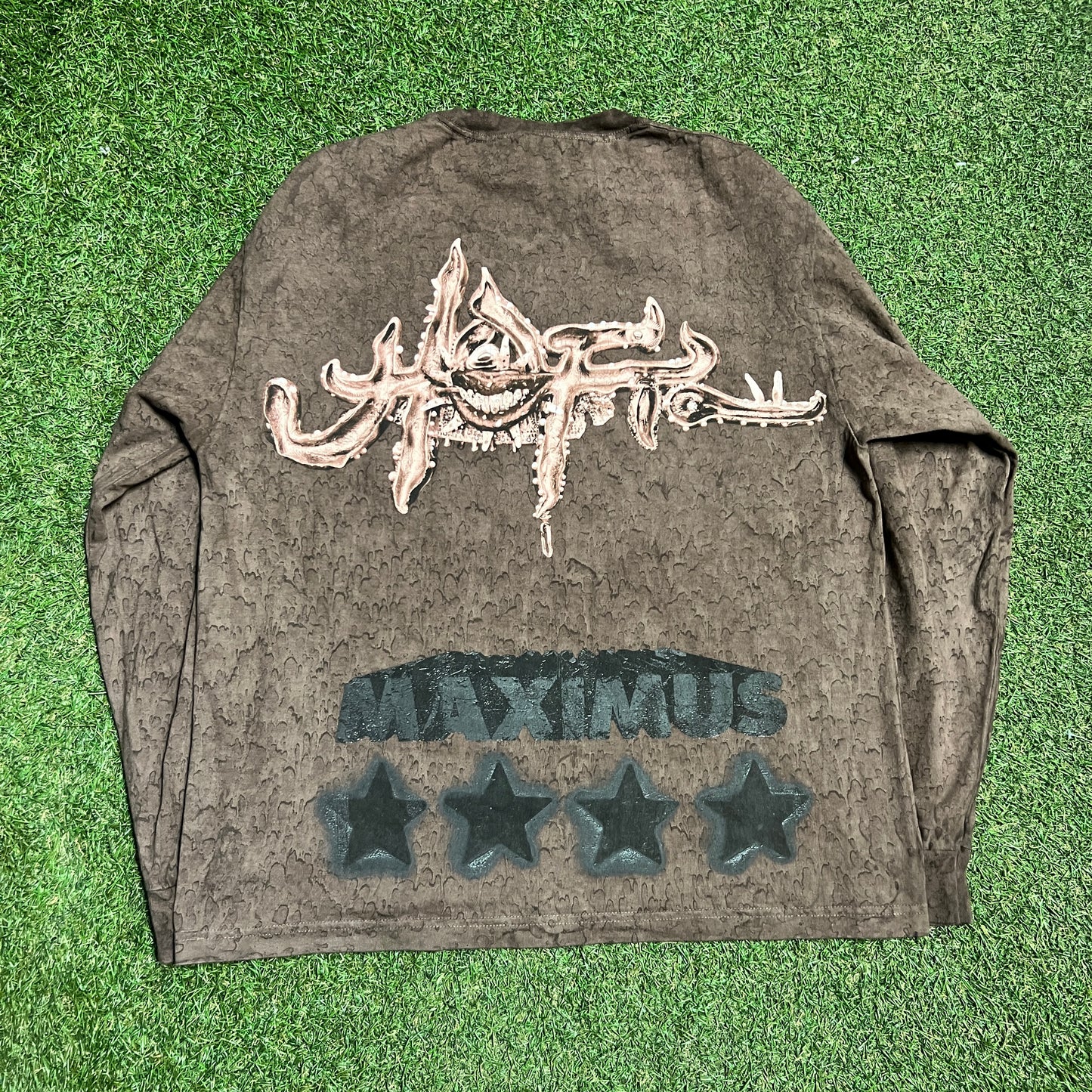 Travis Scott Utopia Circus Maximus Brown Longsleeve Size Large USED x13590