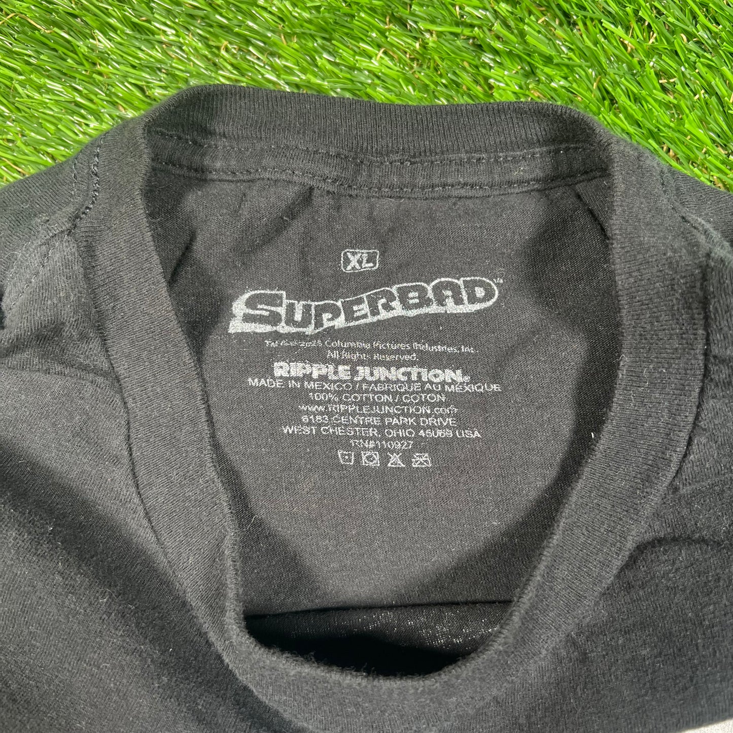 Superbad McLovin Fake ID Black Tee Size XL USED v17516