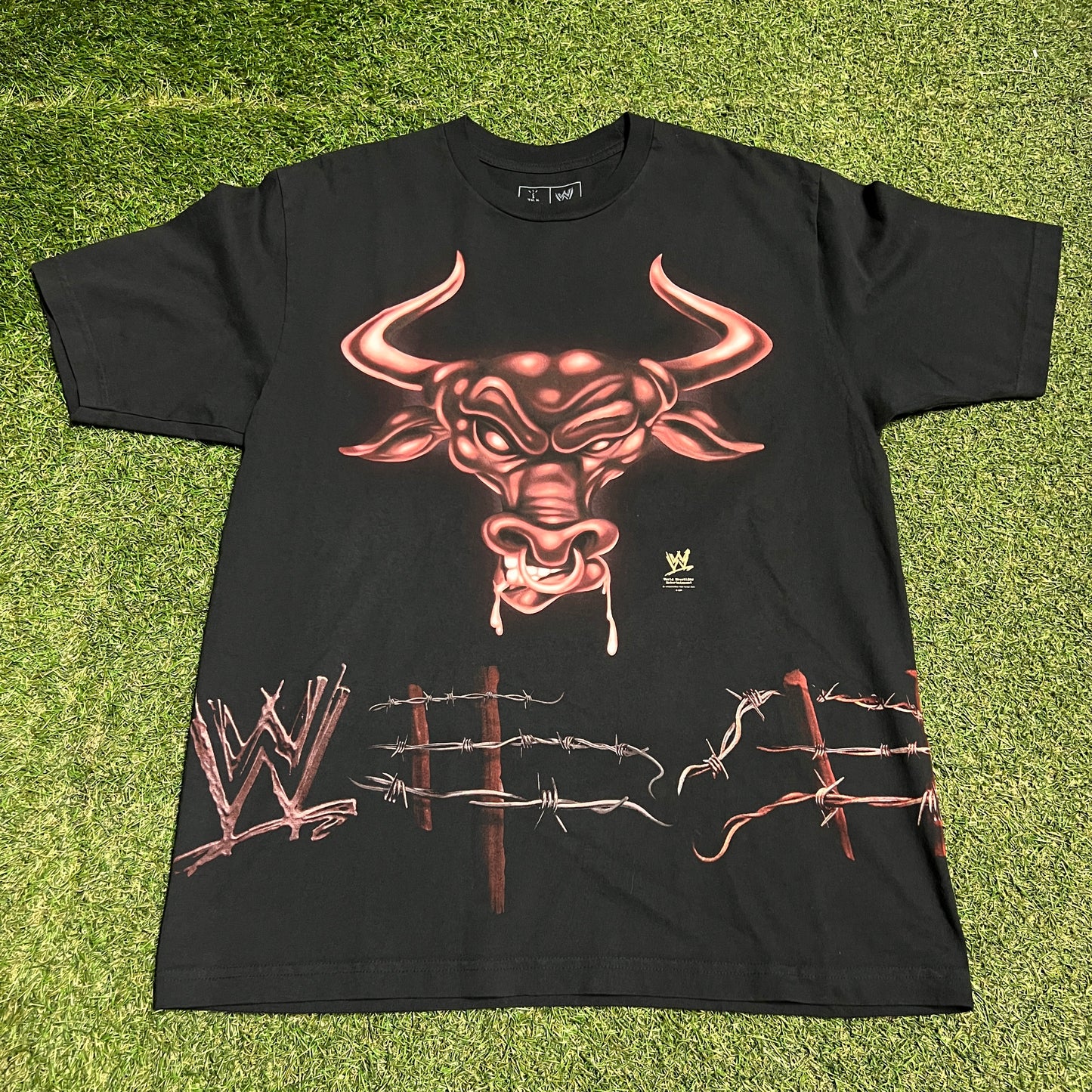 Travis Scott WWE The Rock The Bull Black Tee Size Large NEW x13575