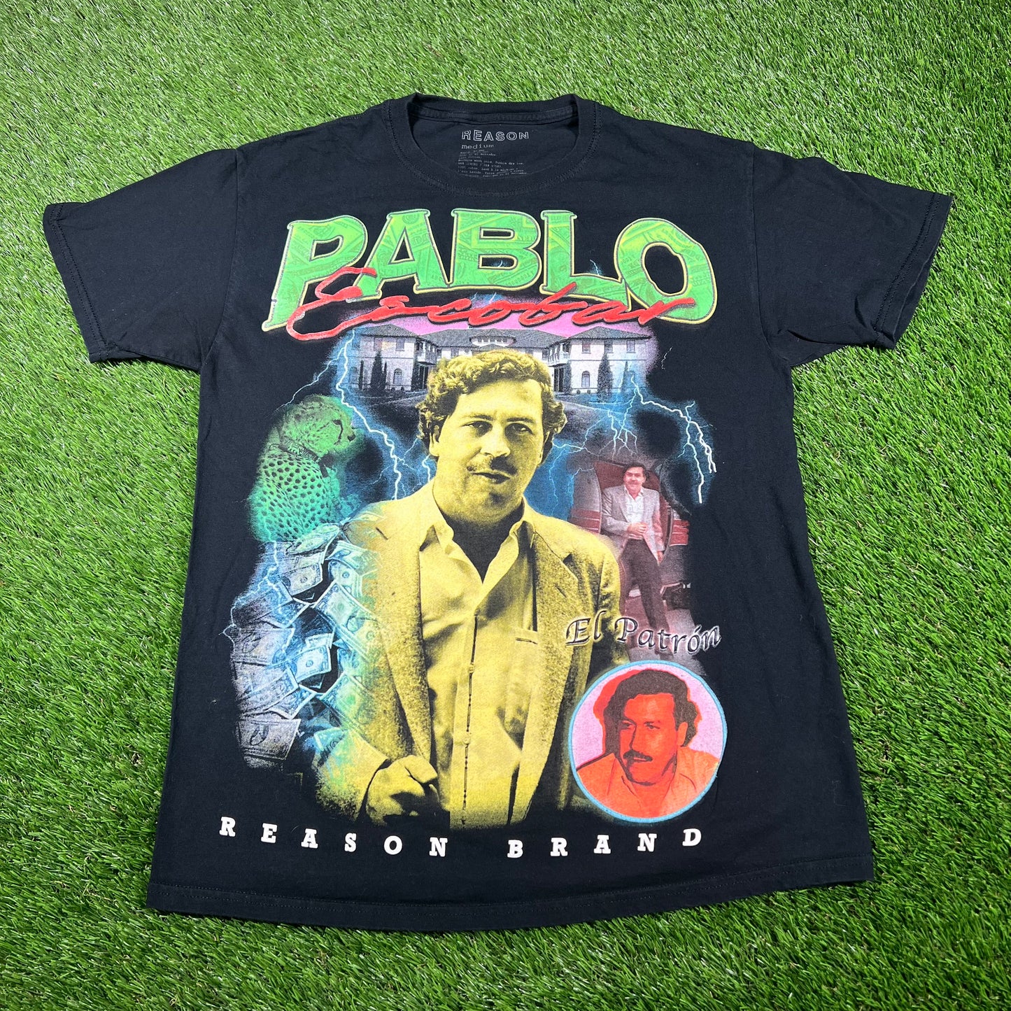 Pablo Escobar Modern Rap Style Rap Tee Size Medium USED v16924