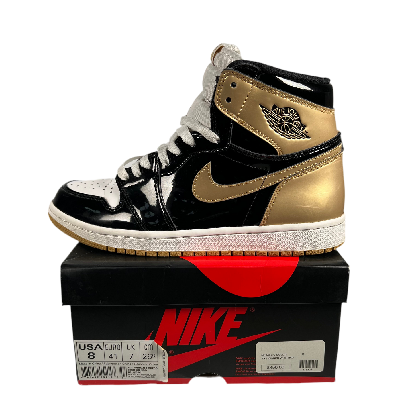 Jordan 1 High Gold Top 3 (2017) Size 8 USED s17490