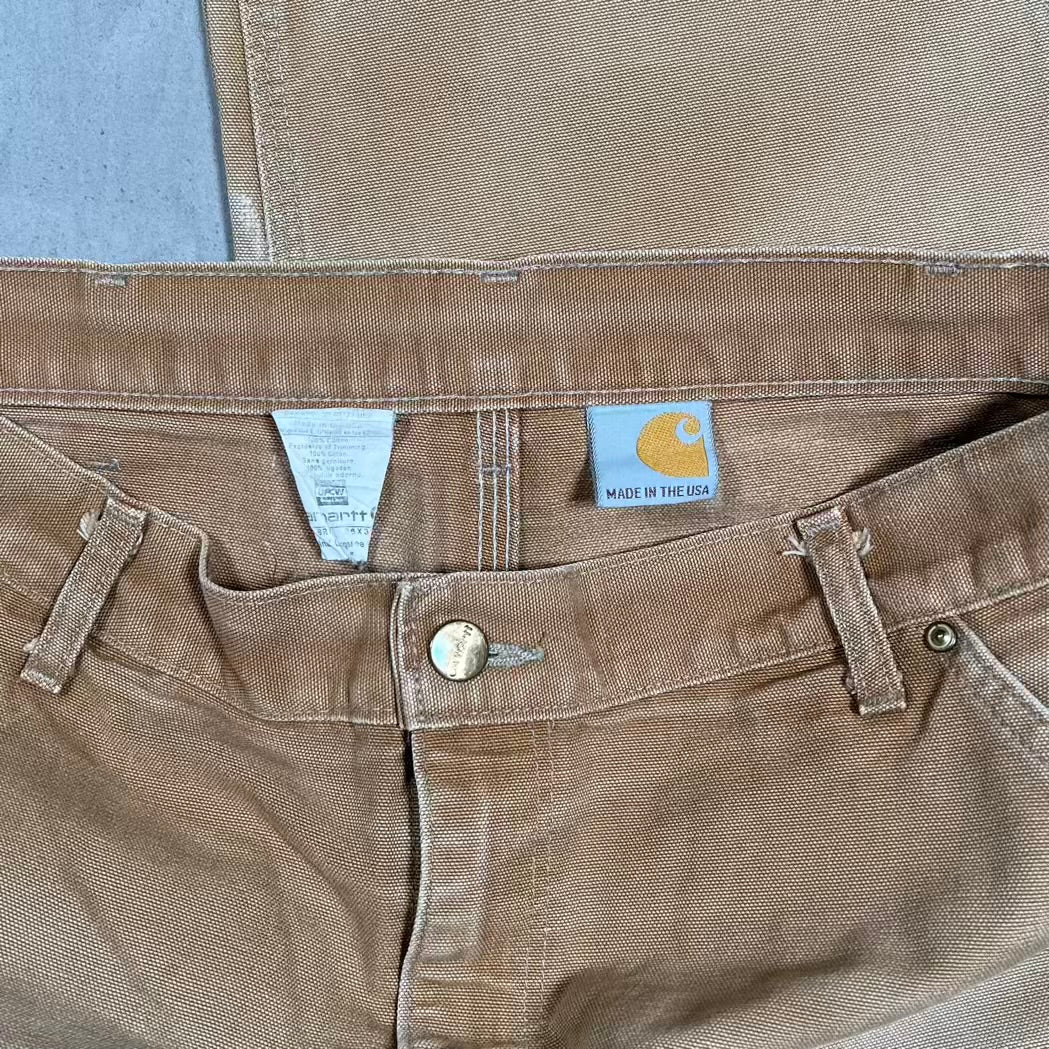 Y2K Carhartt Thrashed Tan Double Knees Size 36 USED v20432