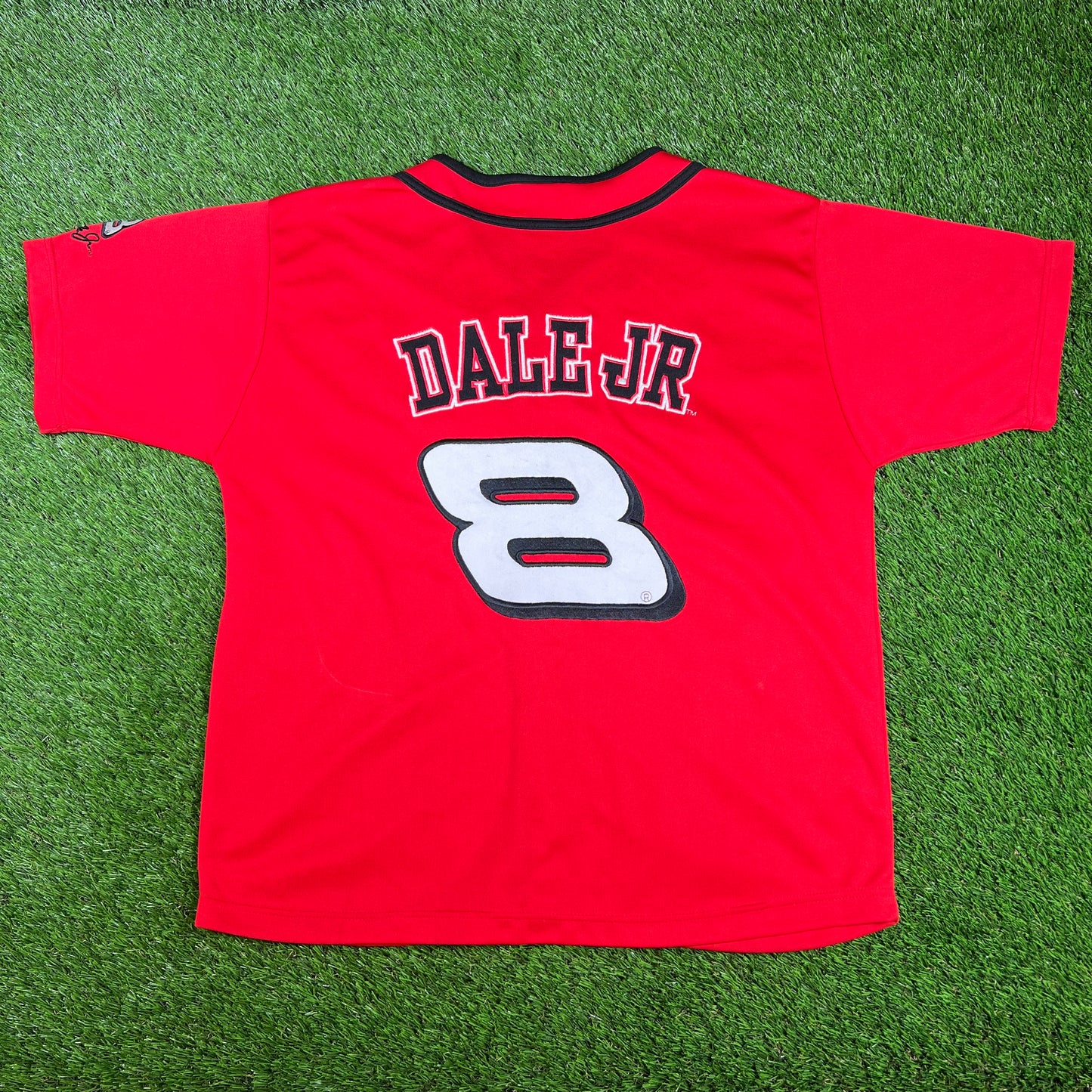 2000s Budweiser Dale Earnhardt Jr. #8 Red Jersey Size Large USED v16693
