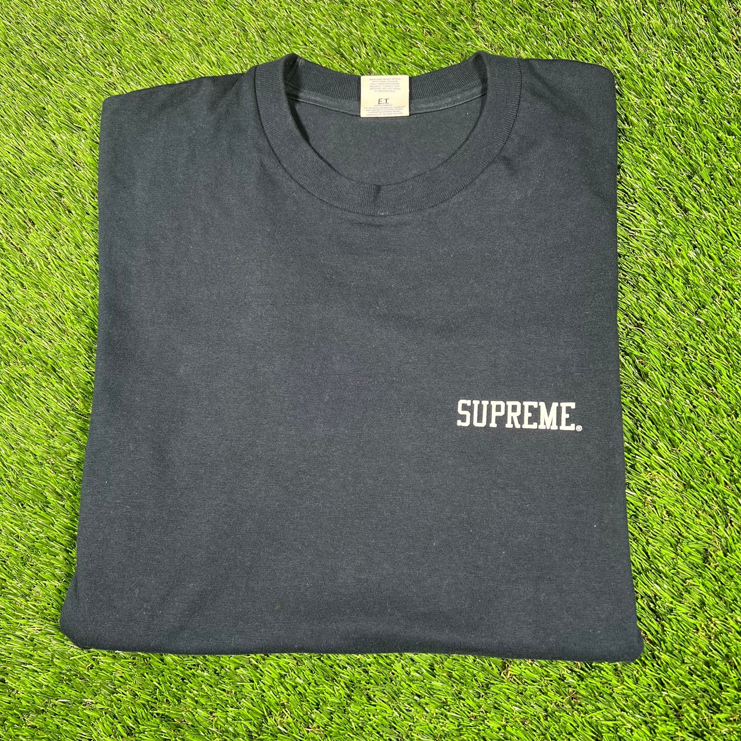 2015 Supreme ET Navy Tee Size Medium USED x14565