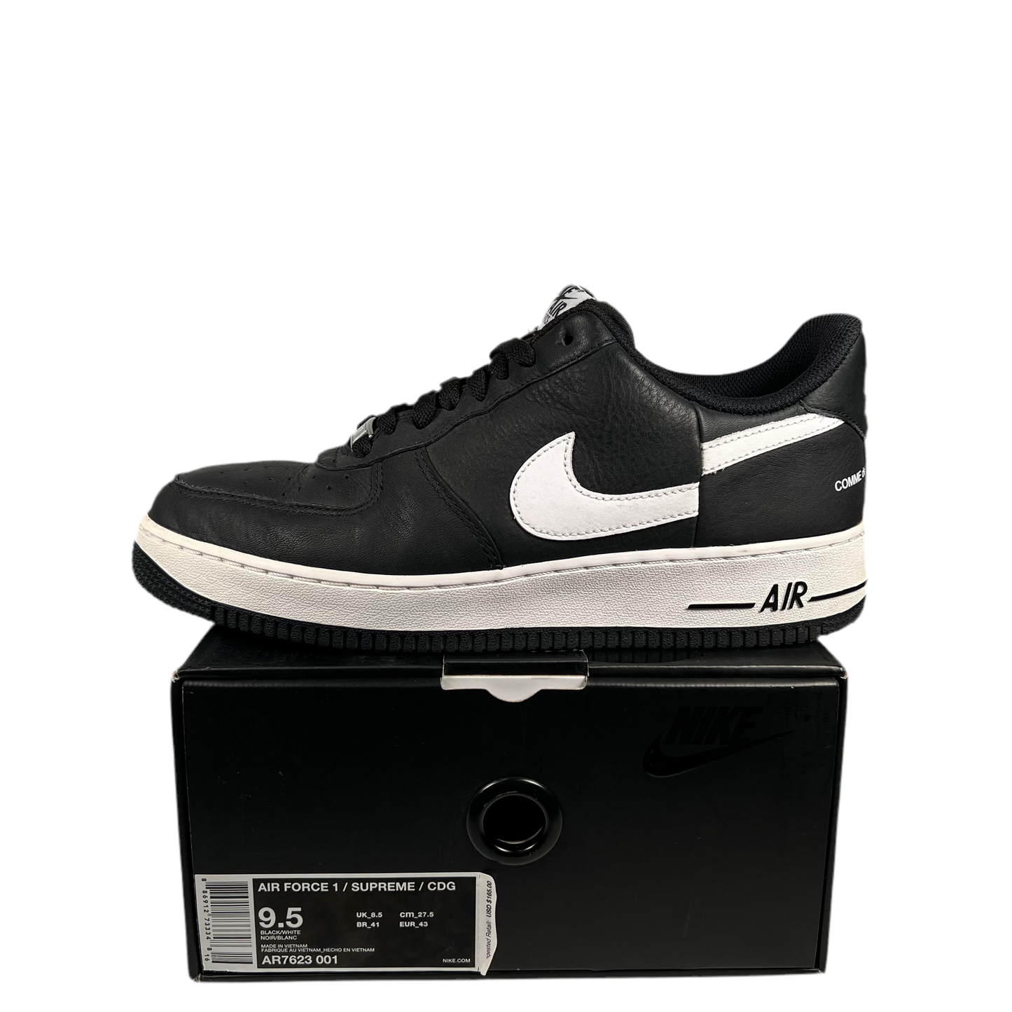 Nike Air Force One Supreme CDG Slipt (2018) Size 9.5 USED s17898