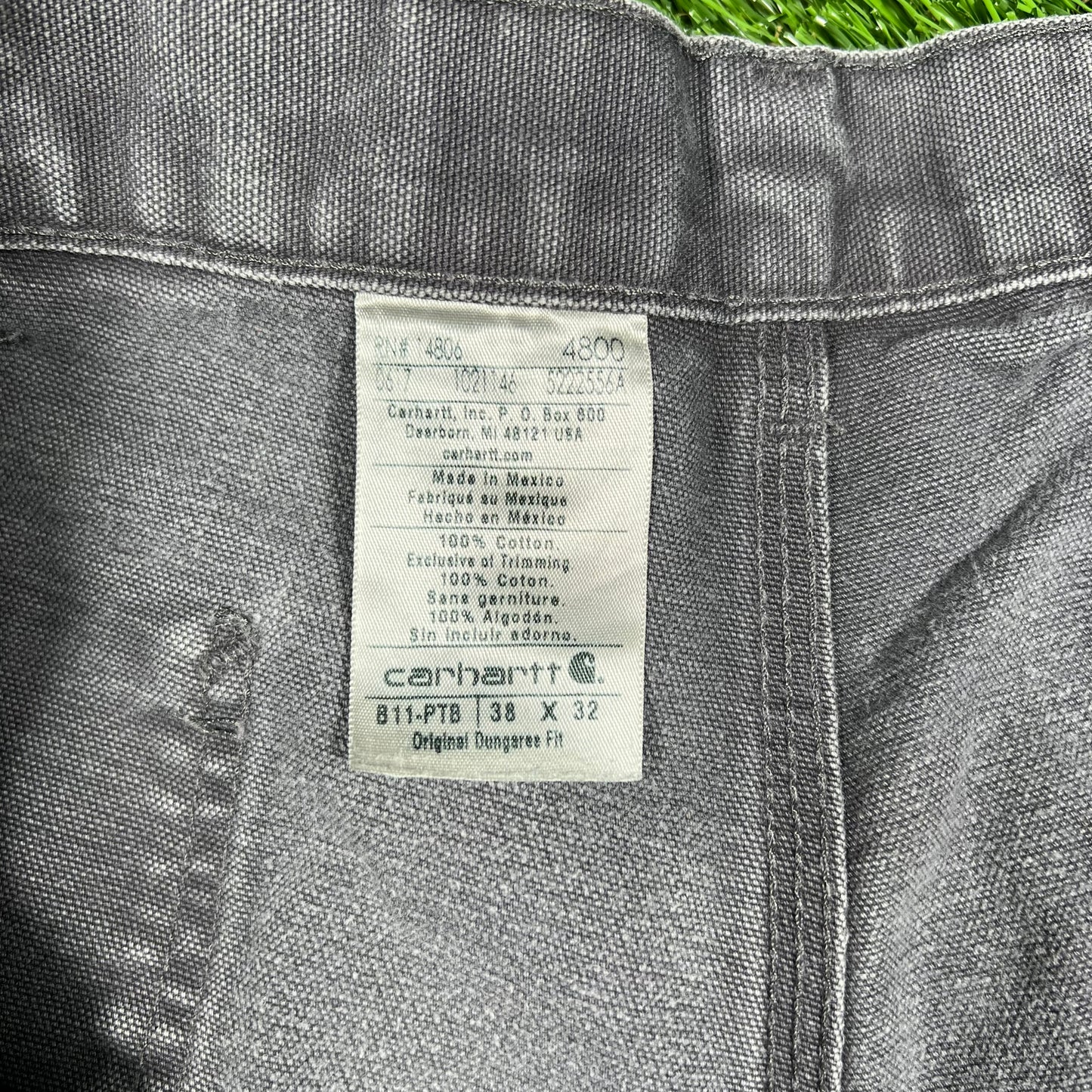 Y2K Carhartt Grey Cargo Pants Size 38 USED v16802