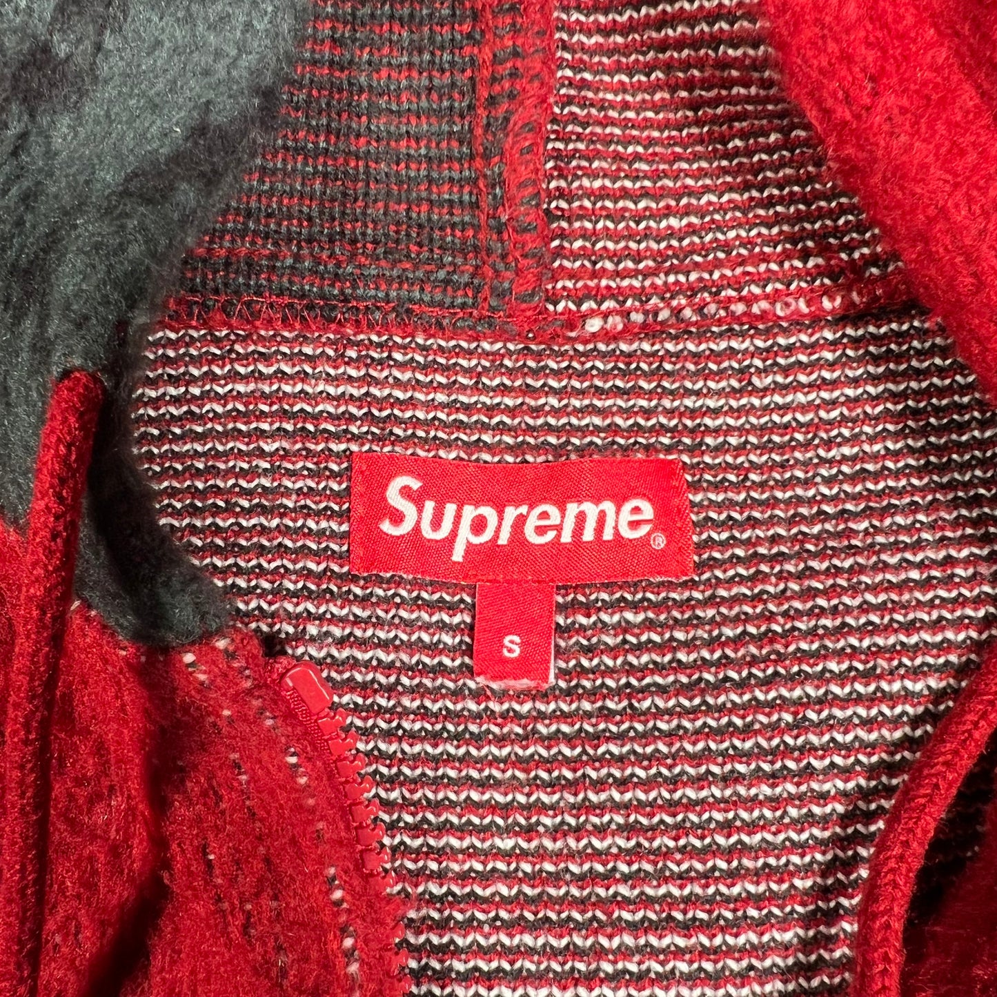 Supreme Eagle (2016) Red Zip Up Sweater Hoodie Size Small USED x16310