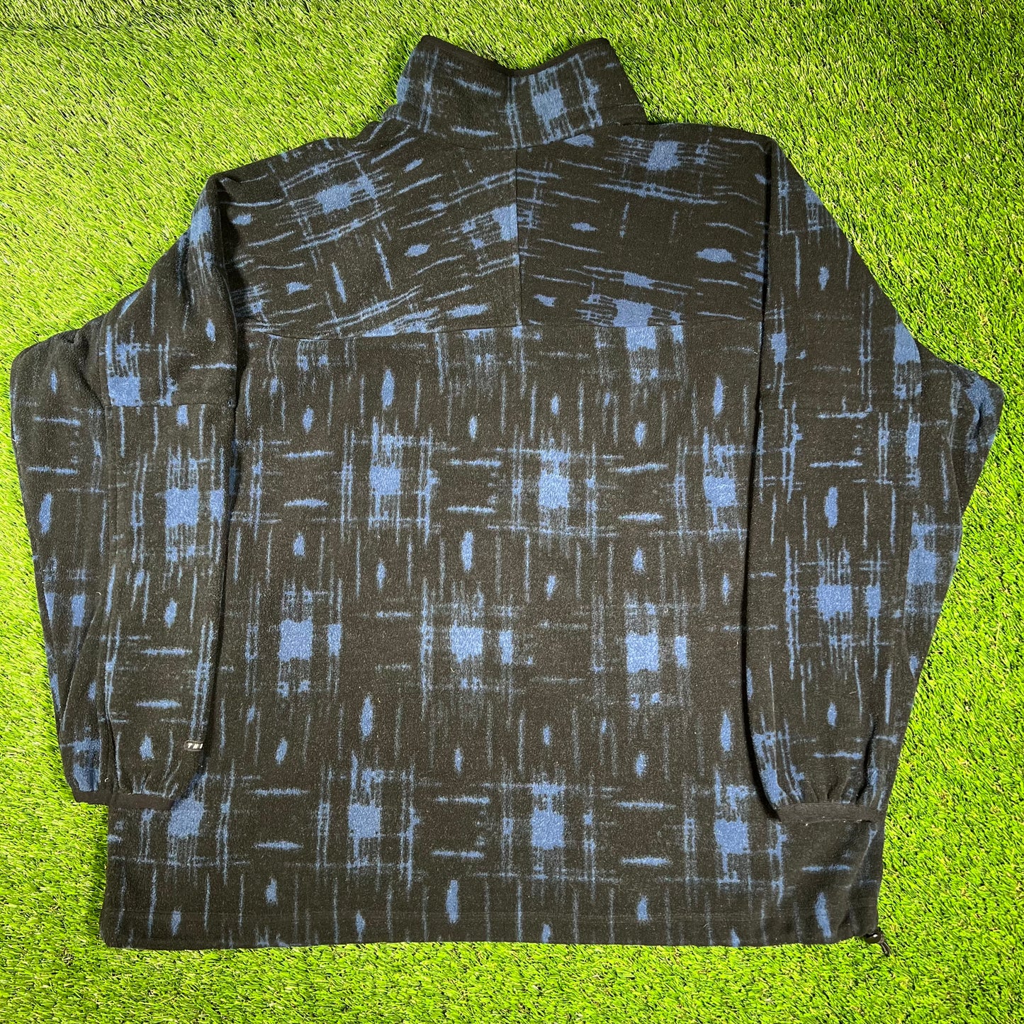 1990s Nike ACG Blue/Black Retro Print Fleece Size XL USED v16685