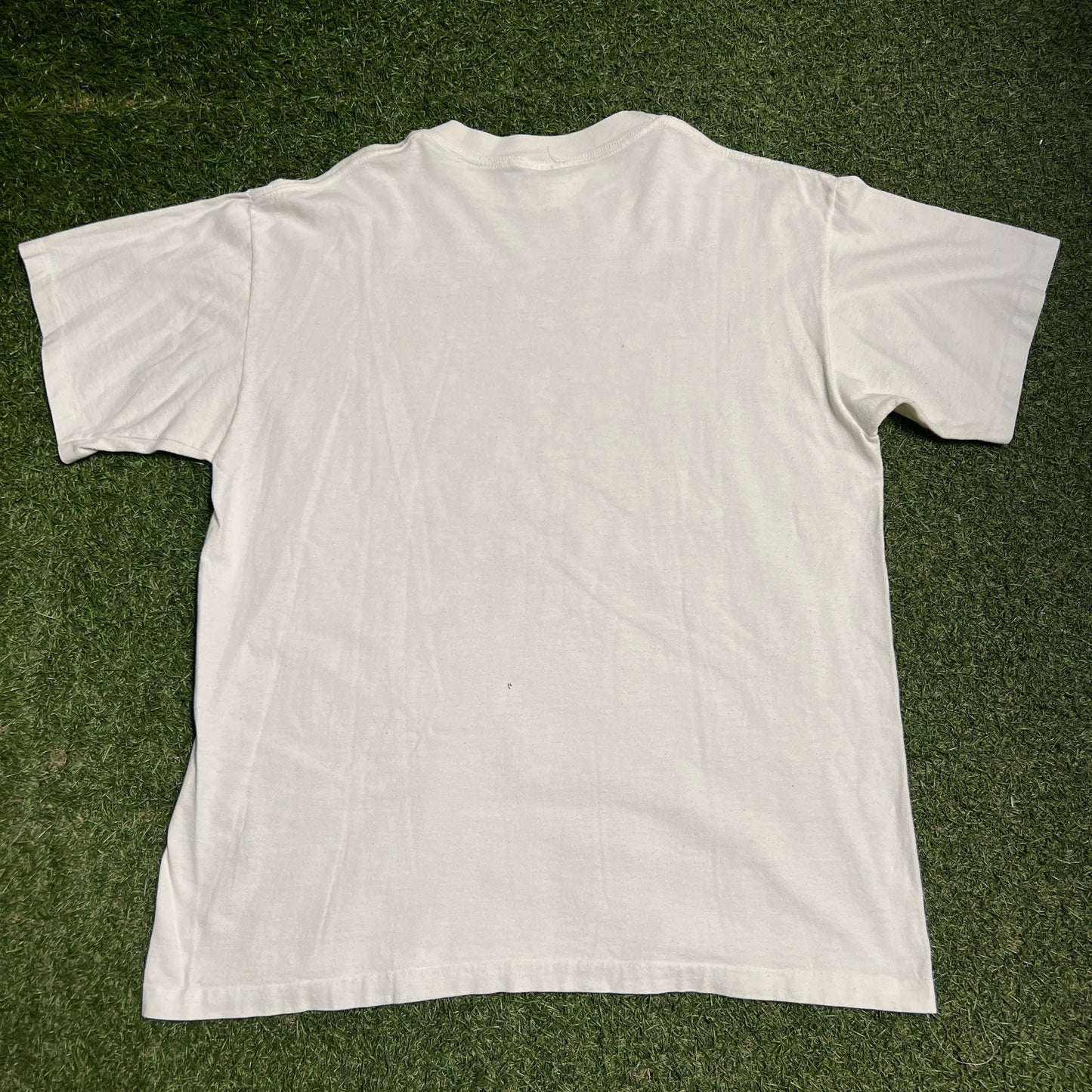 1991 Chicago Bulls Cartoon Salem Tag White Tee Size XL USED v16395