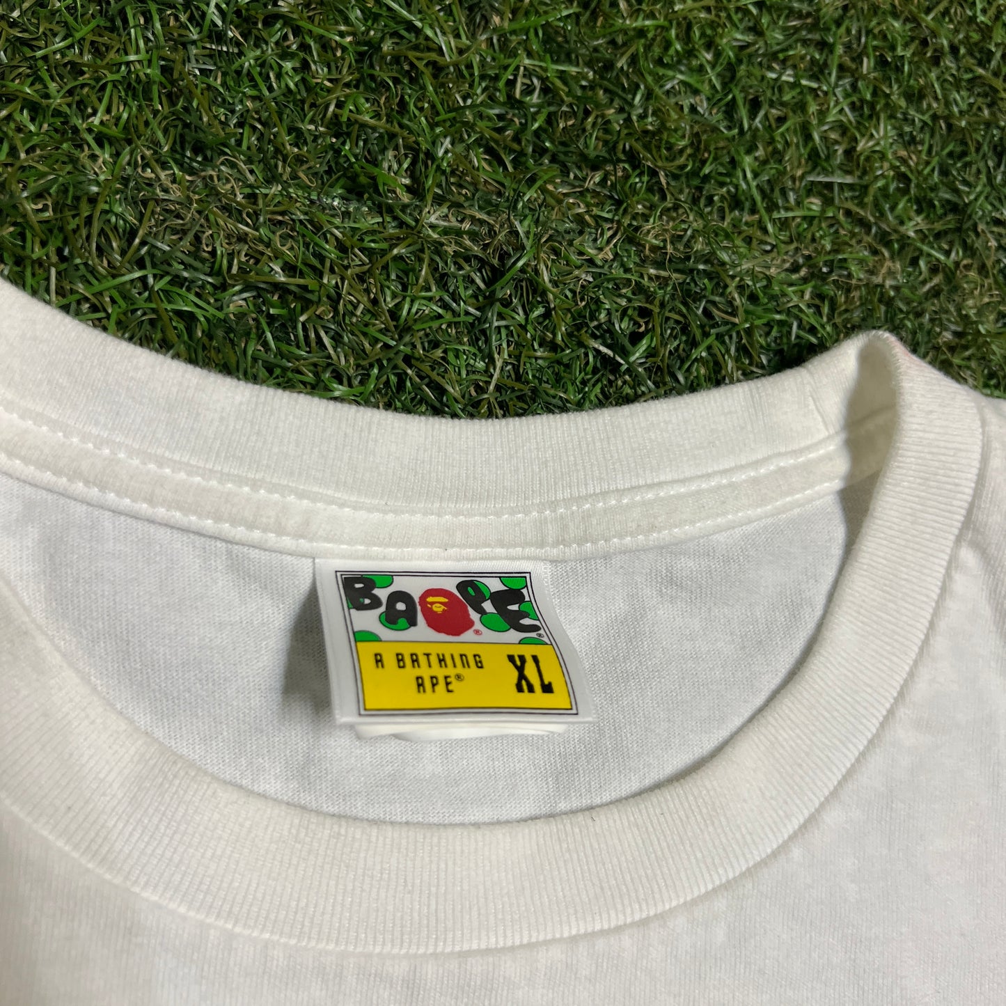 A Bathing Ape White 3D Glasses Logo Tee Size XL USED x14220