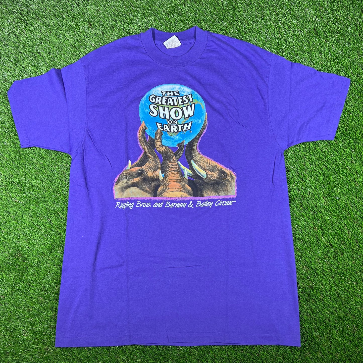 1990s Ringling Bros Circus Purple Tee Size XL USED v16859