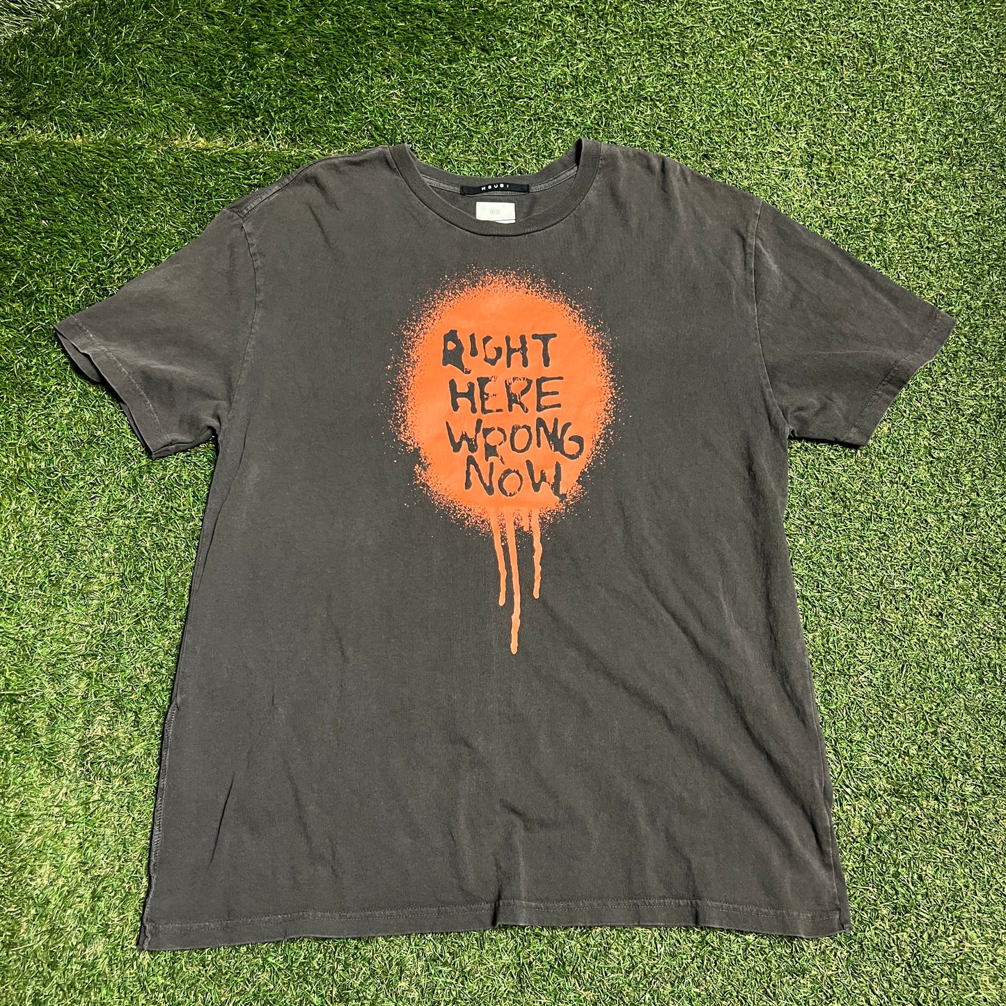 Ksubi Right Here Wrong Now Washed Black Tee Size Medium USED x13343