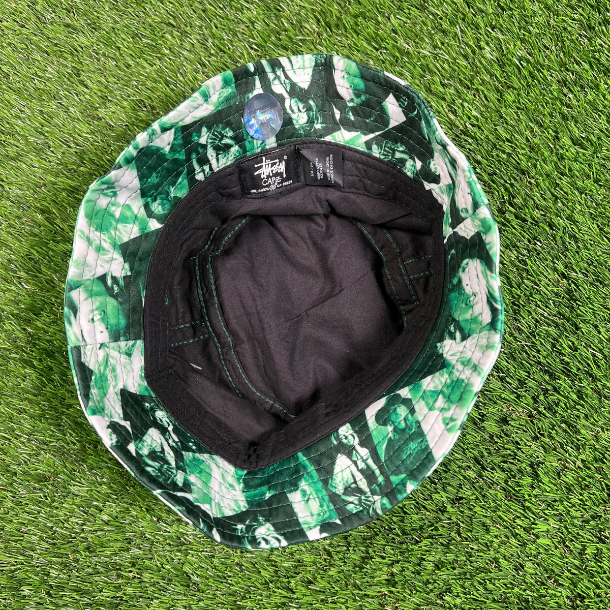 Stussy Green Love laura Bucket Hat One Size NEW x15727