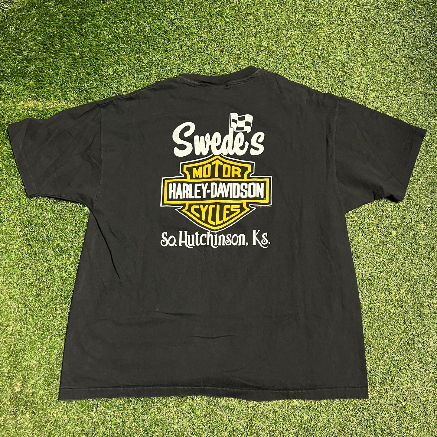 1997 Harley Davidson American Pride Eagle Black Tee Size XL USED v16466