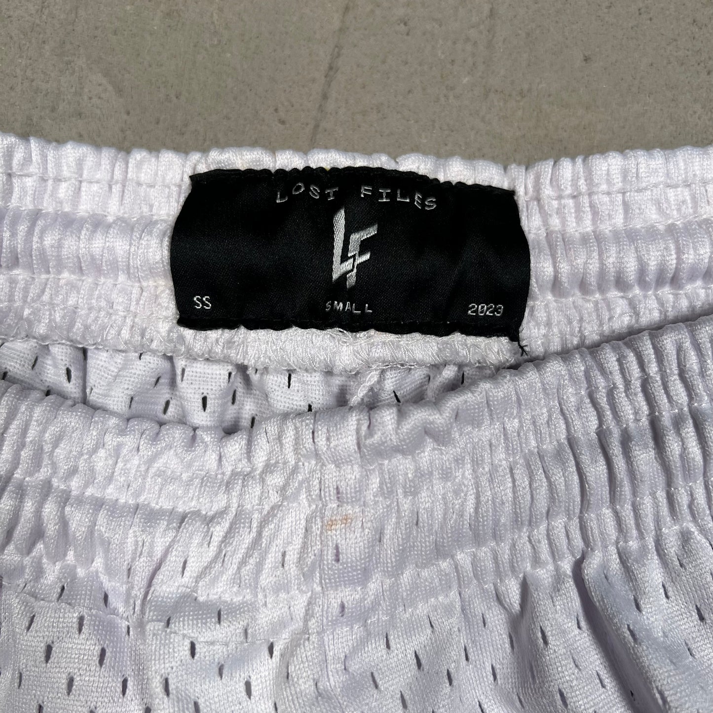 Lost Files Mesh Shorts White "I Love NY" Size Small USED v19420