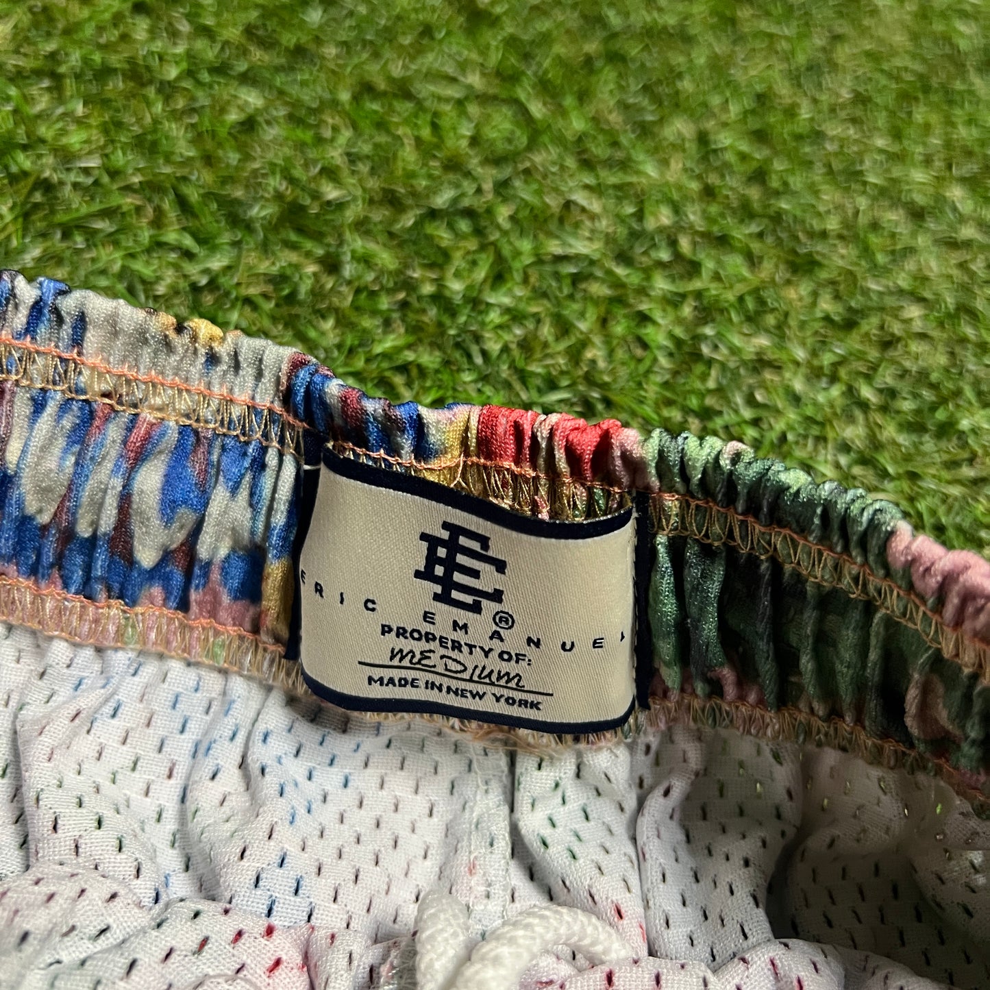 Eric Emanuel Floral Short/Blue Logo Size Medium USED x13717