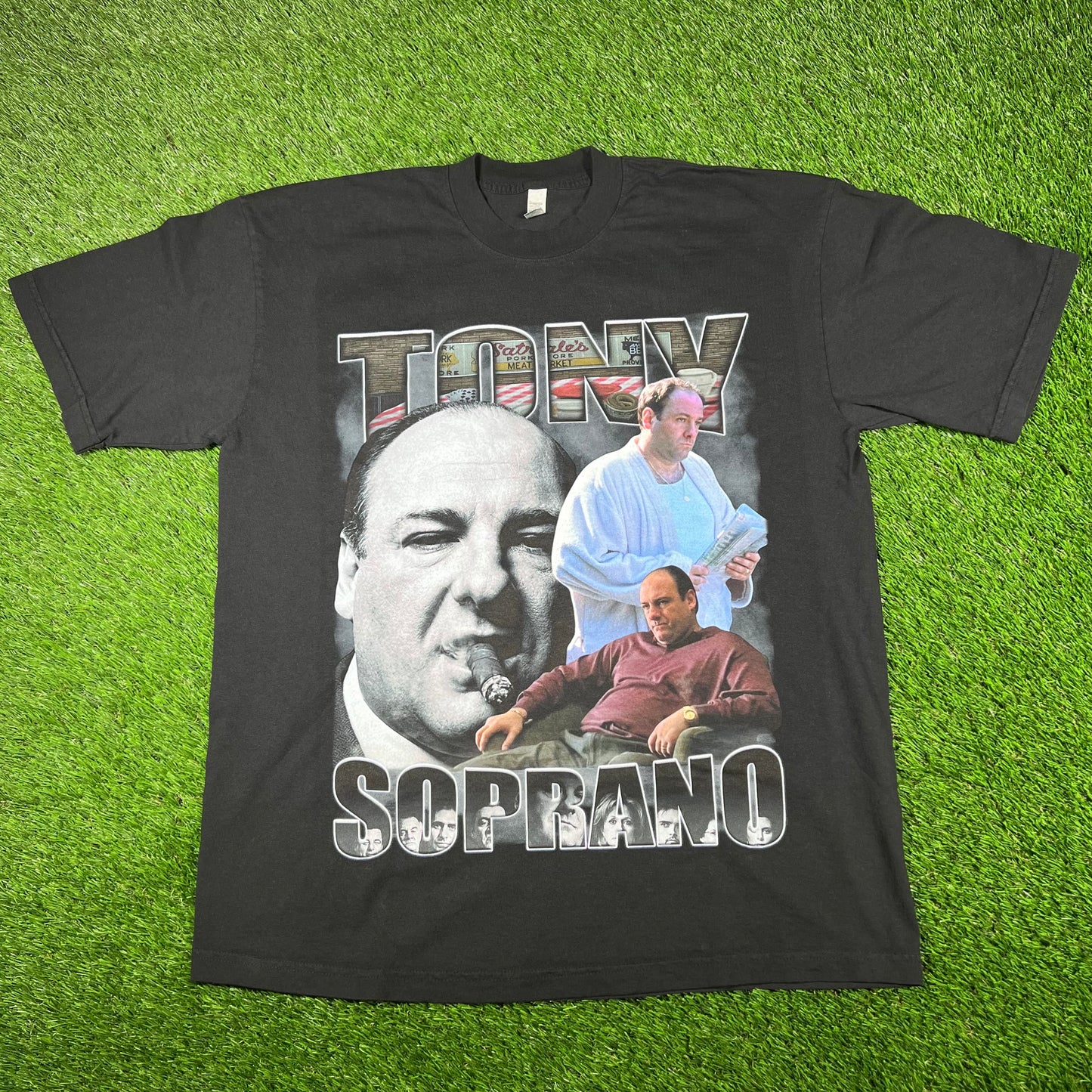 Tony Soprano Modern Rap Style Black Tee Size Large NEW v16958