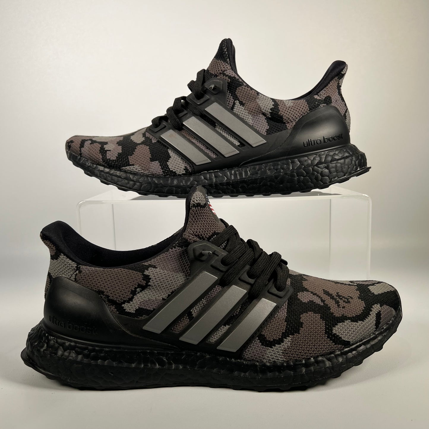 Adidas X Bape Ultra Boost Camo Black Size 8 USED s17364