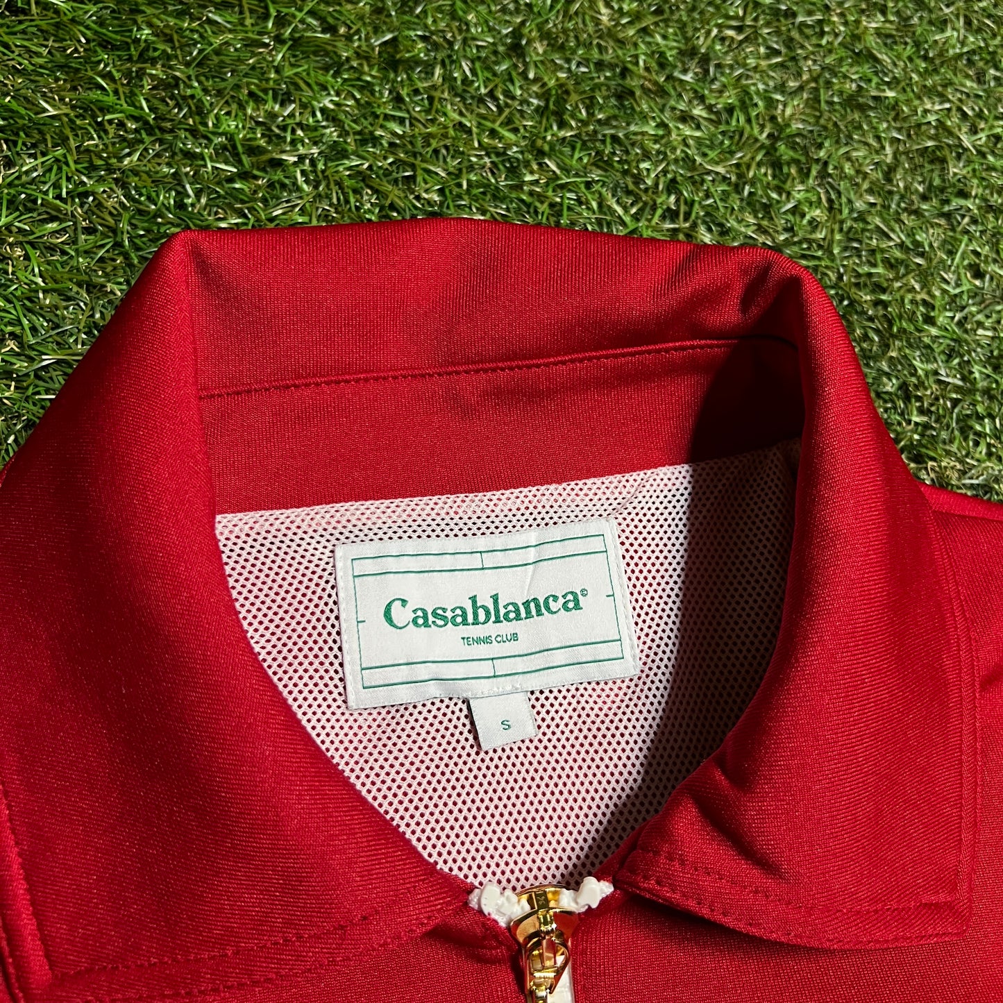 Casablanca Tennis Club Red Zip Up Hoodie Size Small USED x14156