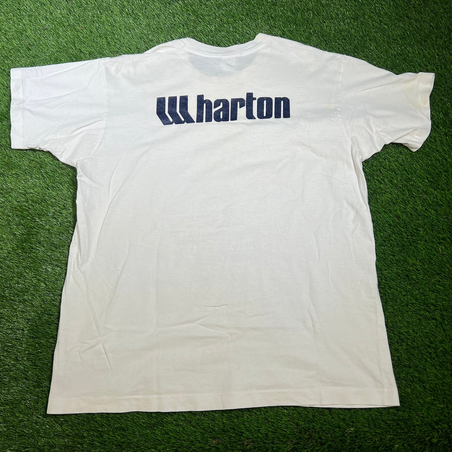 1990s Wharton Live Hard Get Rich Die Young White Tee Size XL USED v16540