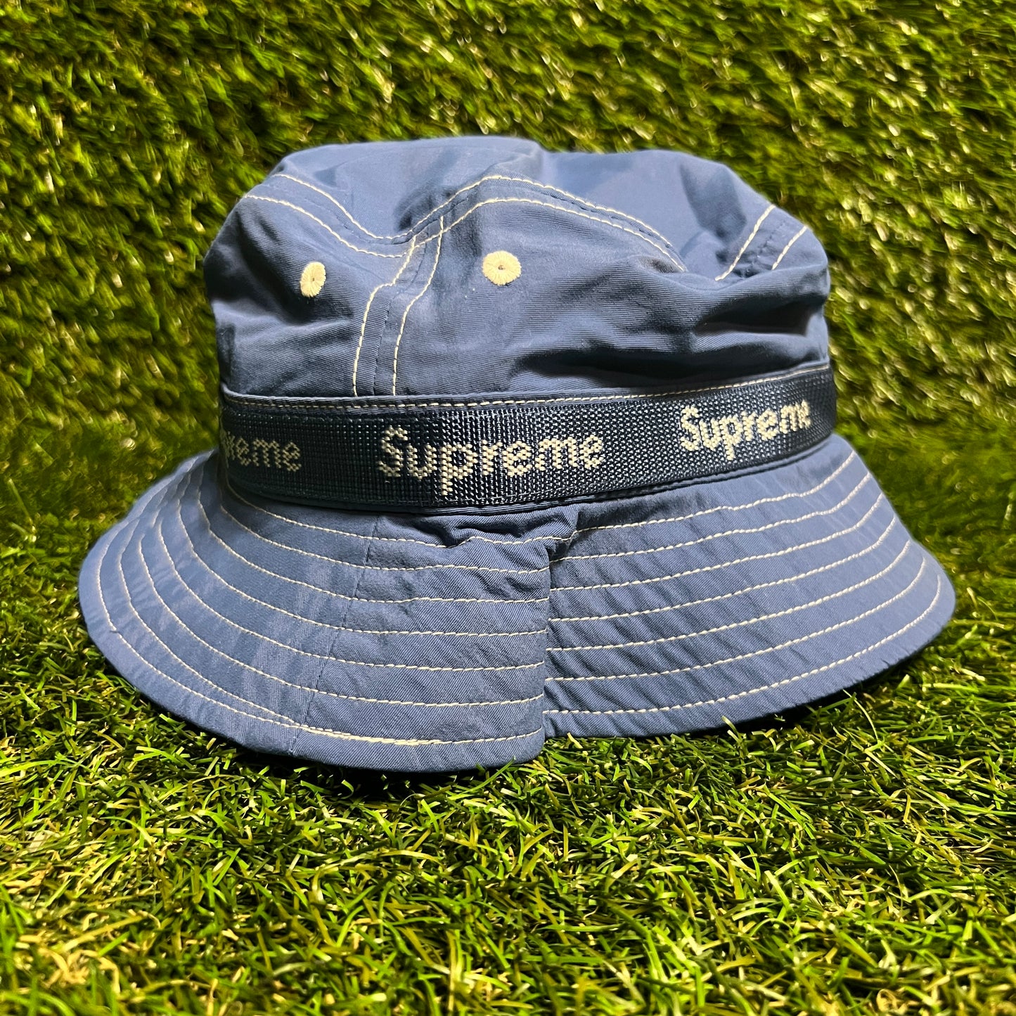 Supreme Webbing Crusher 2022 Blue Bucket Hat NEW x13911