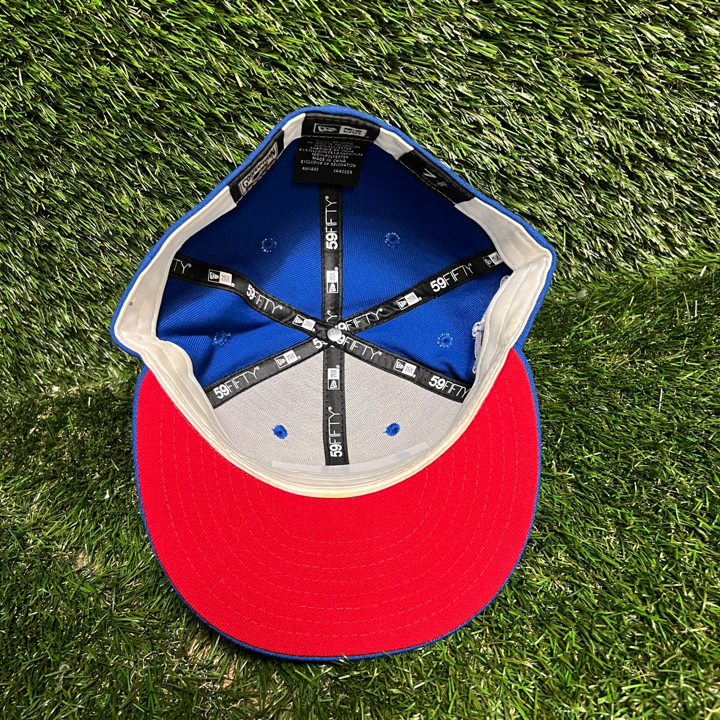 New Era Texas Rangers All Star Game '95 Patch Blue Hat Size 7 5/8 USED v16166