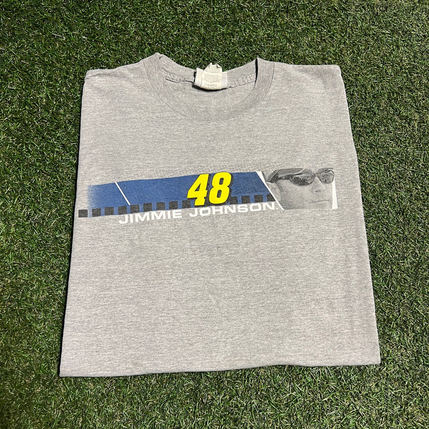 2000 Lowes Jimmie Johnson Racing Grey Tee Size XL USED v16490