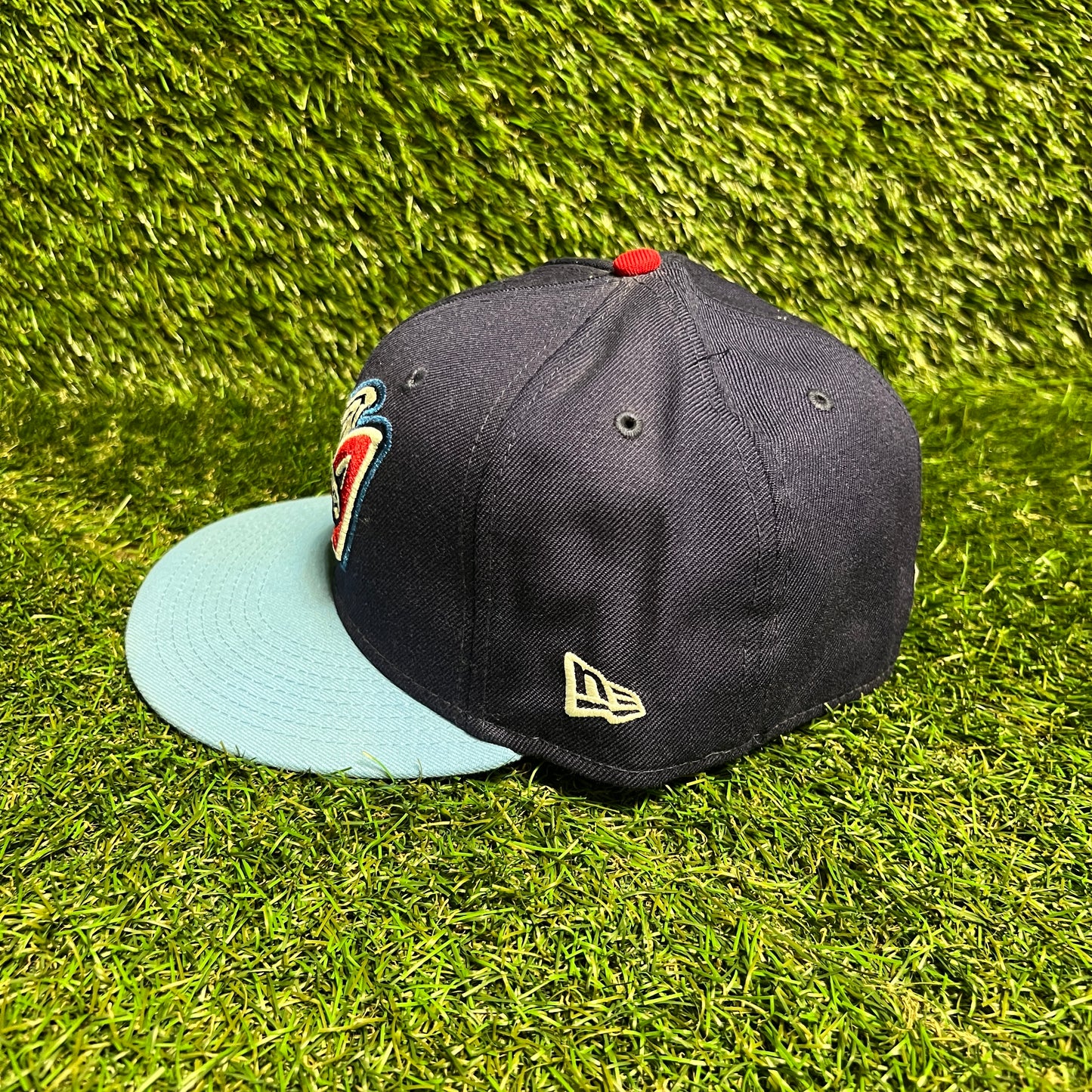New Era Los Angeles Anaheim Angels Red Logo Blue Hat Size 7 1/2 USED v16004