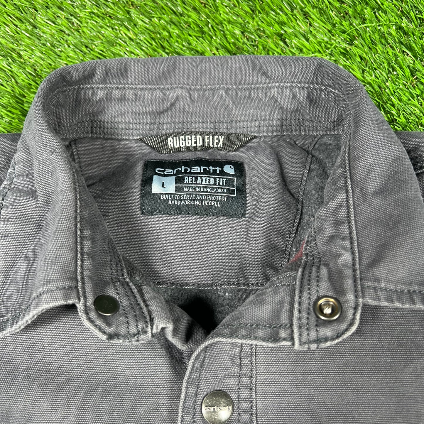 Carhartt Washed Navy Blanket Lined Shacket Size Large USED v16866