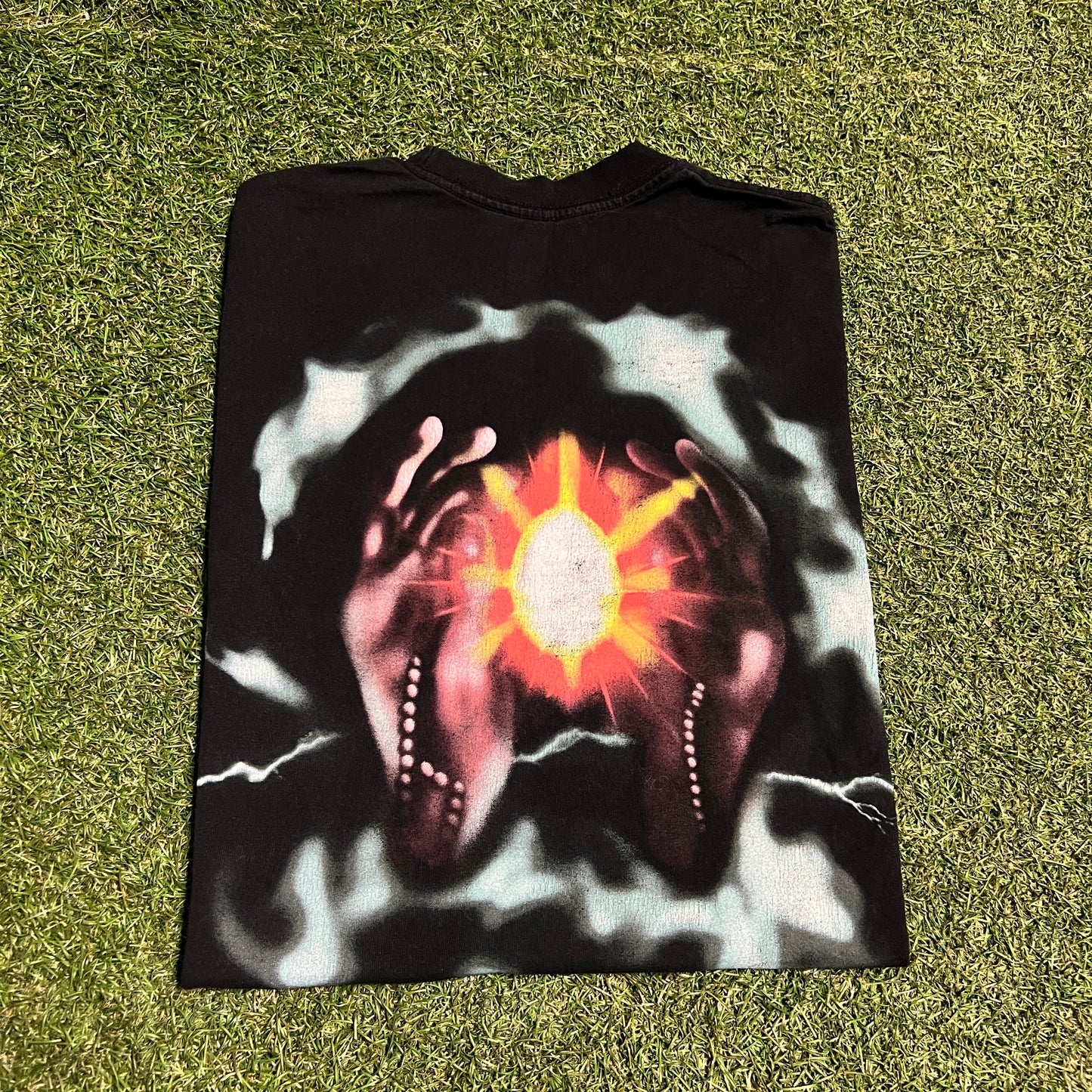 Travis Scott Utopia Green Flash Black Tee Size Medium USED x14225