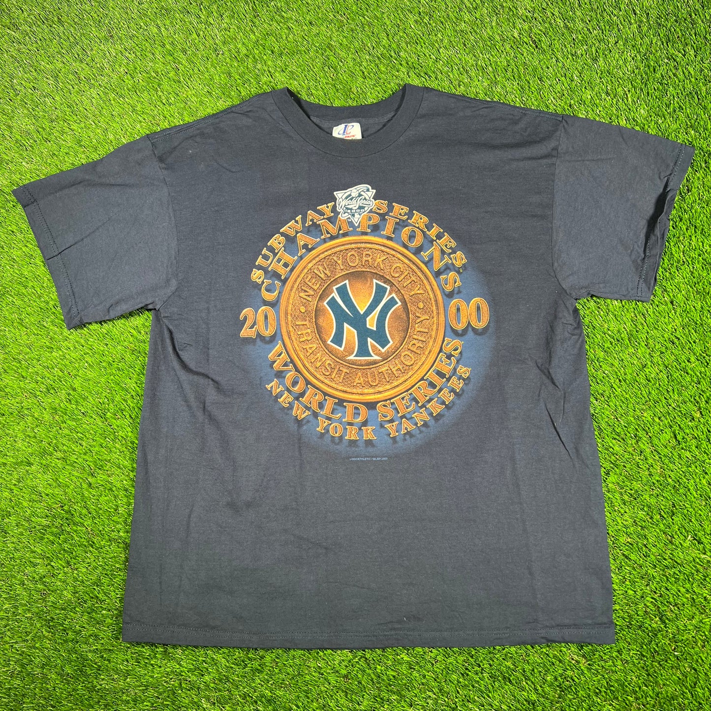 2000 Subway Series Championship New York City Transit Navy Tee Size XL USED v16979