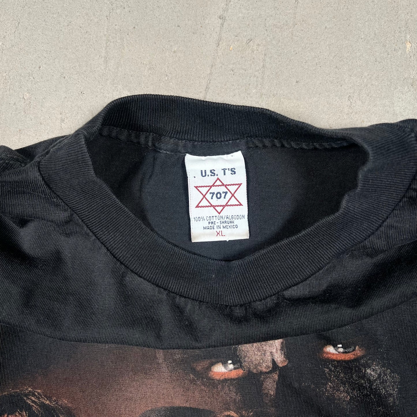 Y2K Man in the Iron Mask Black Tee Size XL USED v19284