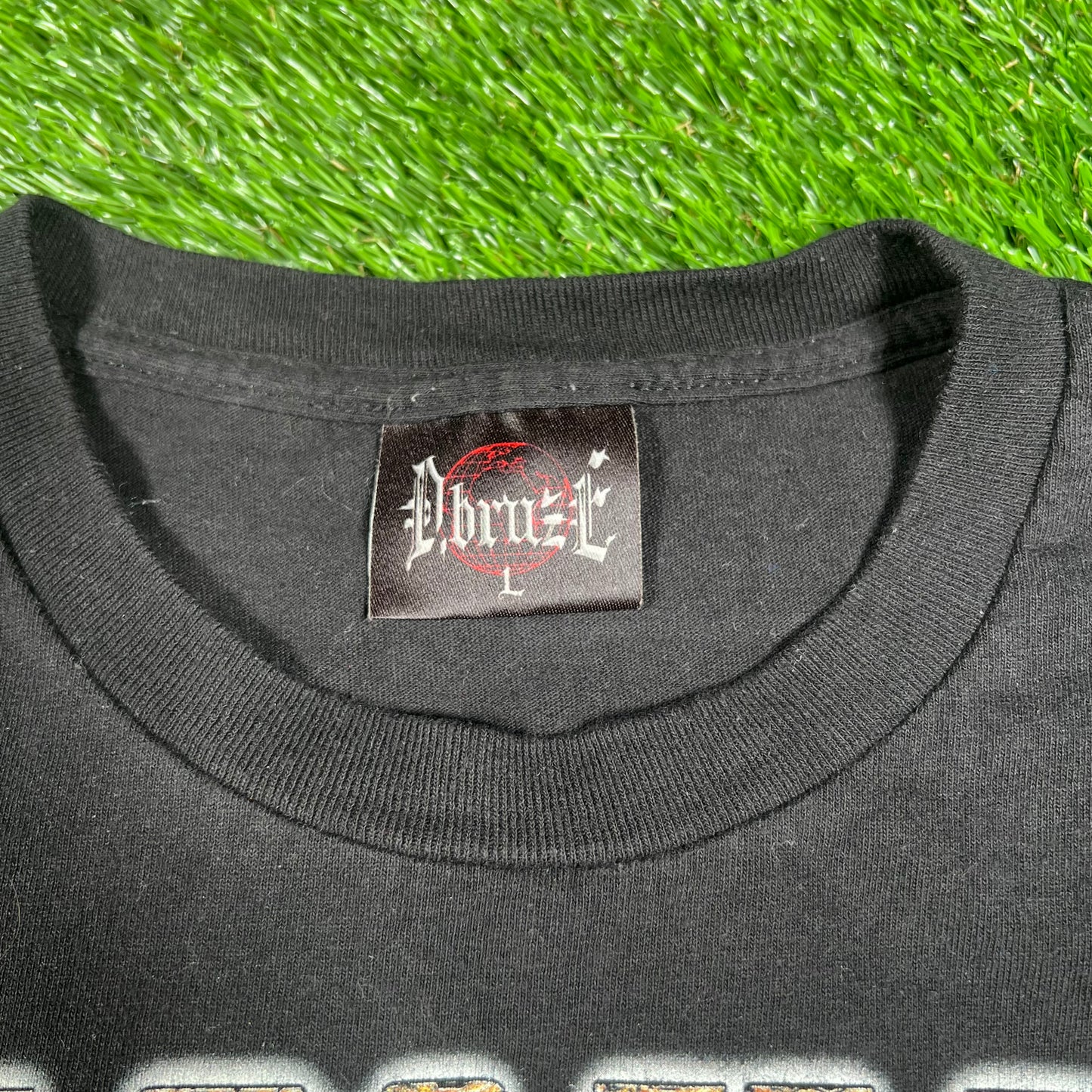Dbruze Denzel Washington Rap Style Black Tee Size Large USED x14477