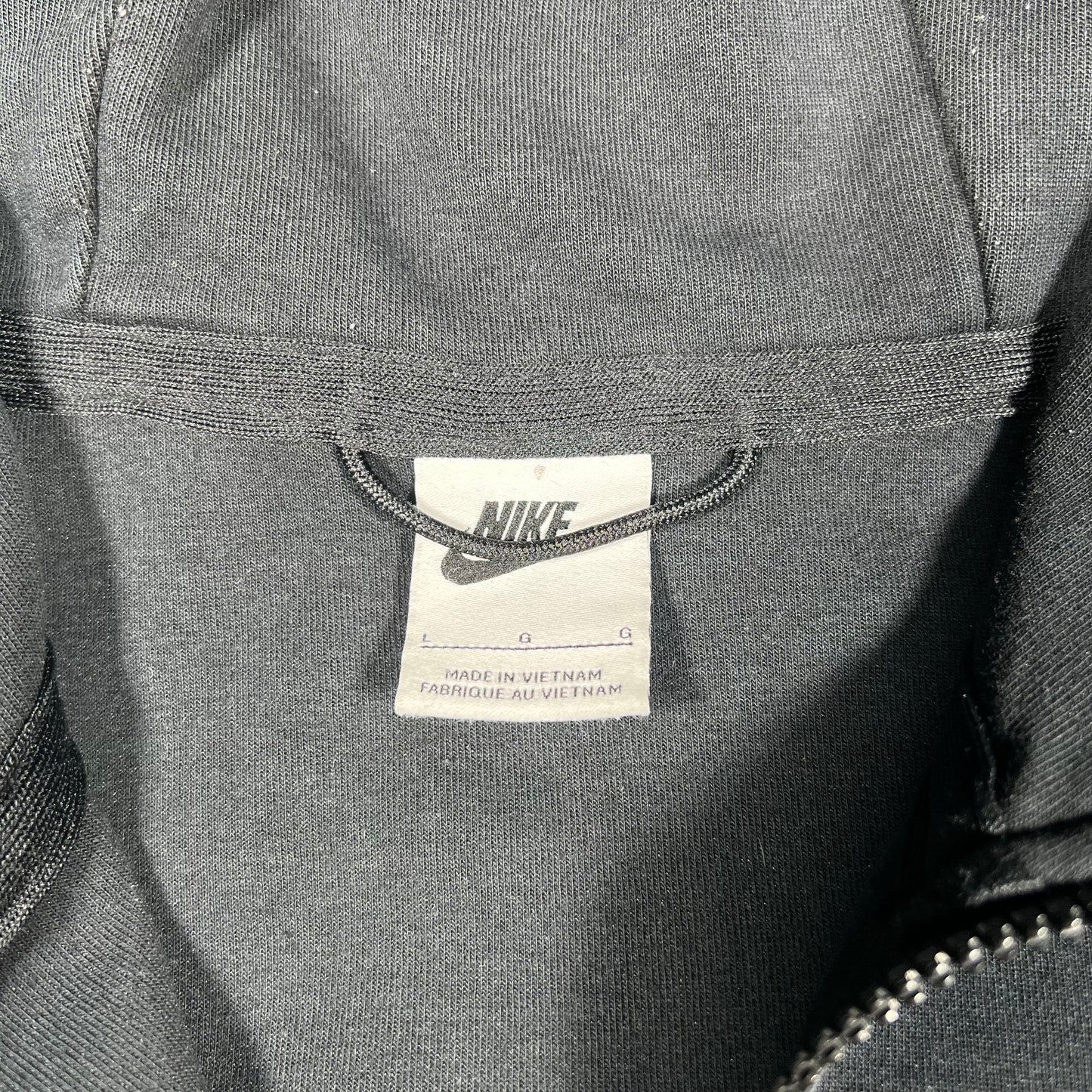 Nike Tech Black/Grey Zip Up Hoodie Size Large USED v16896