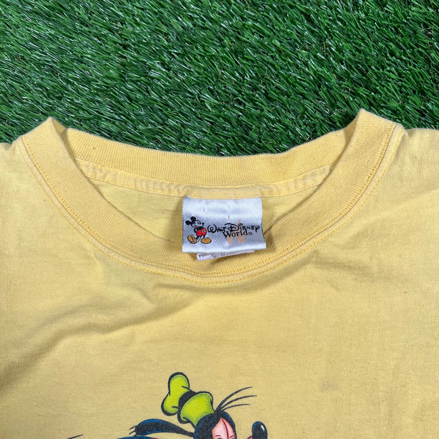 1990s Walk Disney World Yellow Tee Size XL USED v17856