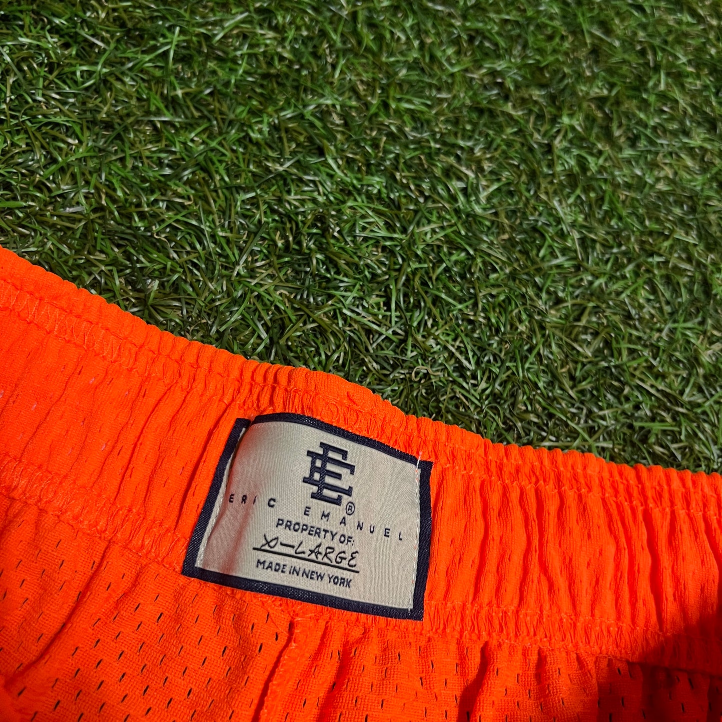 Eric Emanuel Green Logo Orange Shorts Size XL NEW x13450