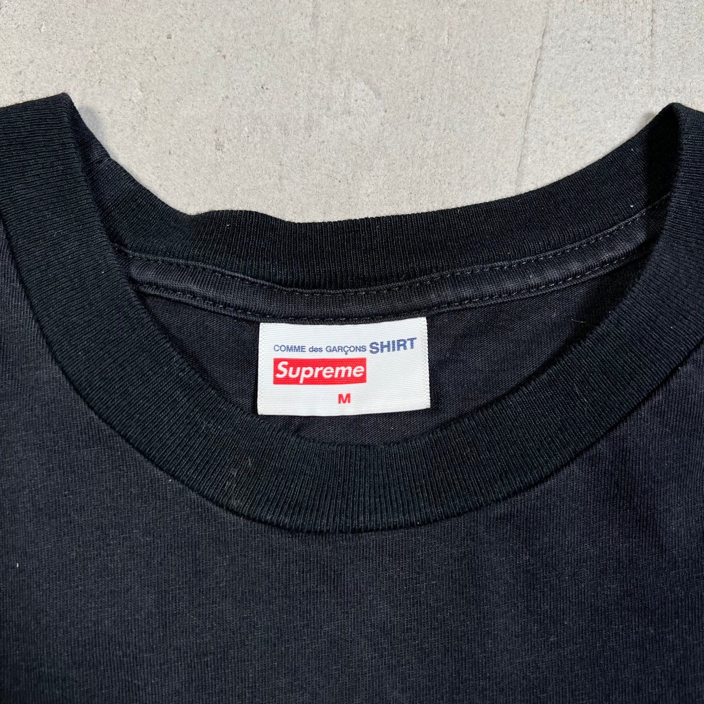 Supreme CDG Box Logo Black Tee Size Medium USED x17630