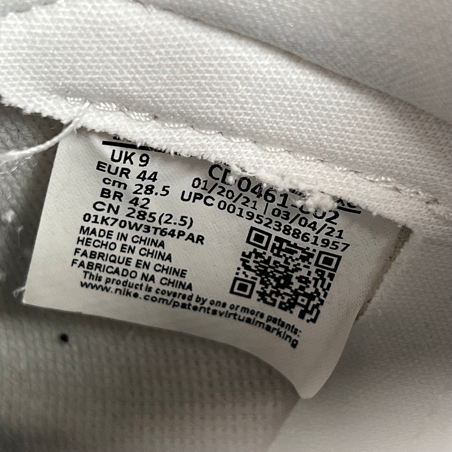 Jordan 1 High Seafoam (2021) Size 10m / 11.5w USED s17891