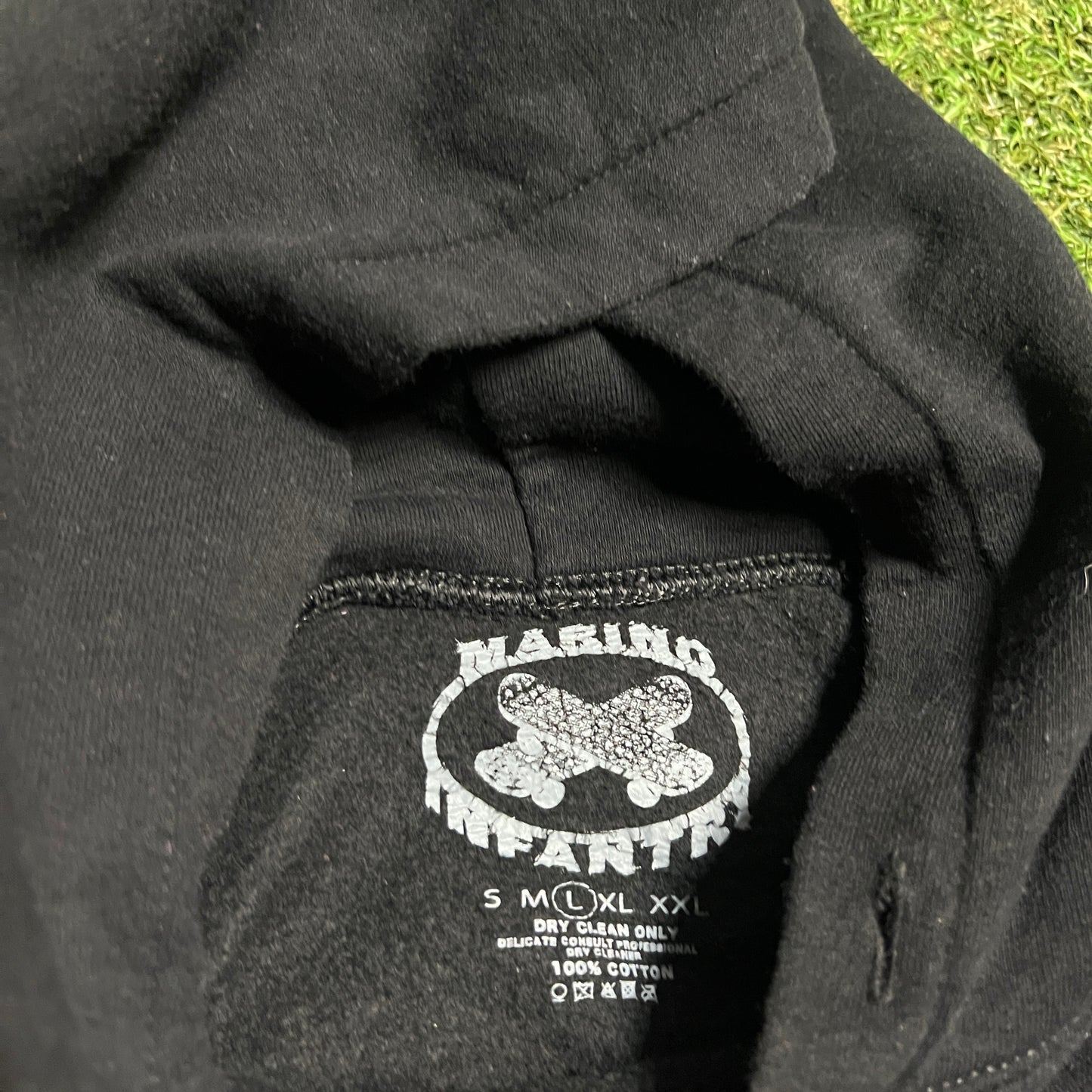 Marino Infantry Wu Tang Black Hoodie Size Large USED x13706